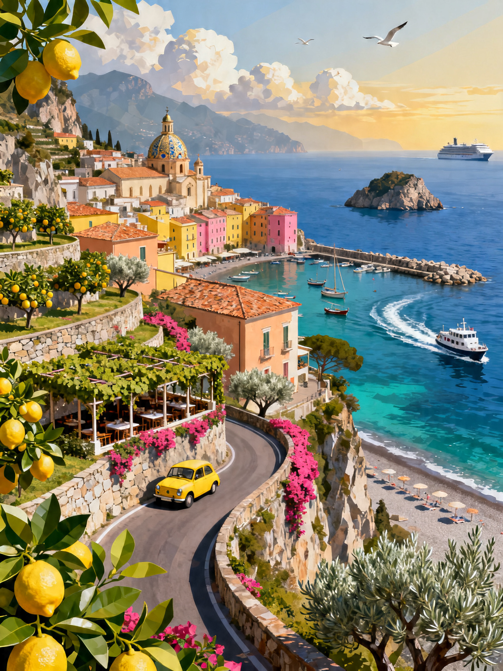Amalfi Coastal Drive painting