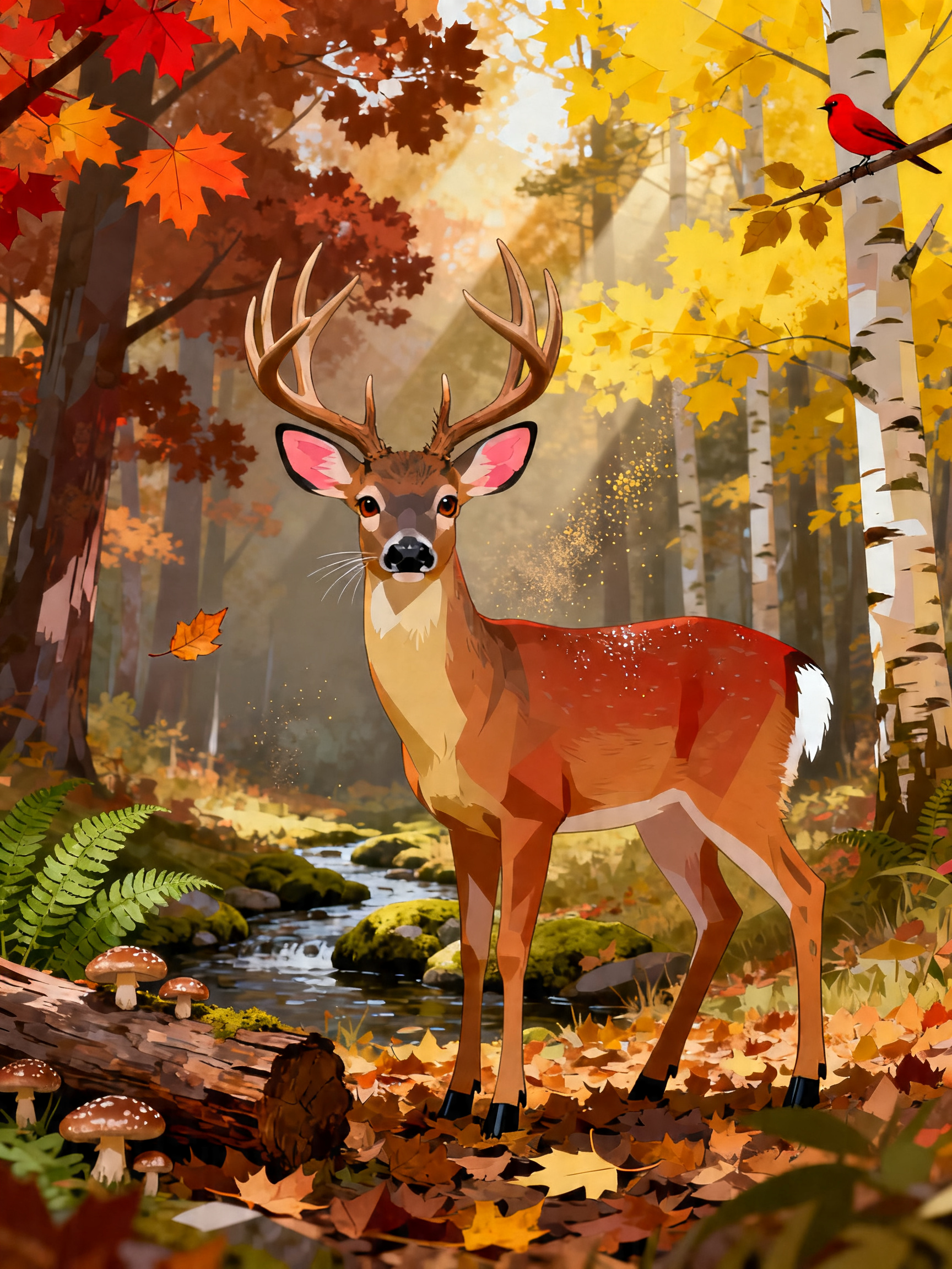 Autumn Buck Stream painting