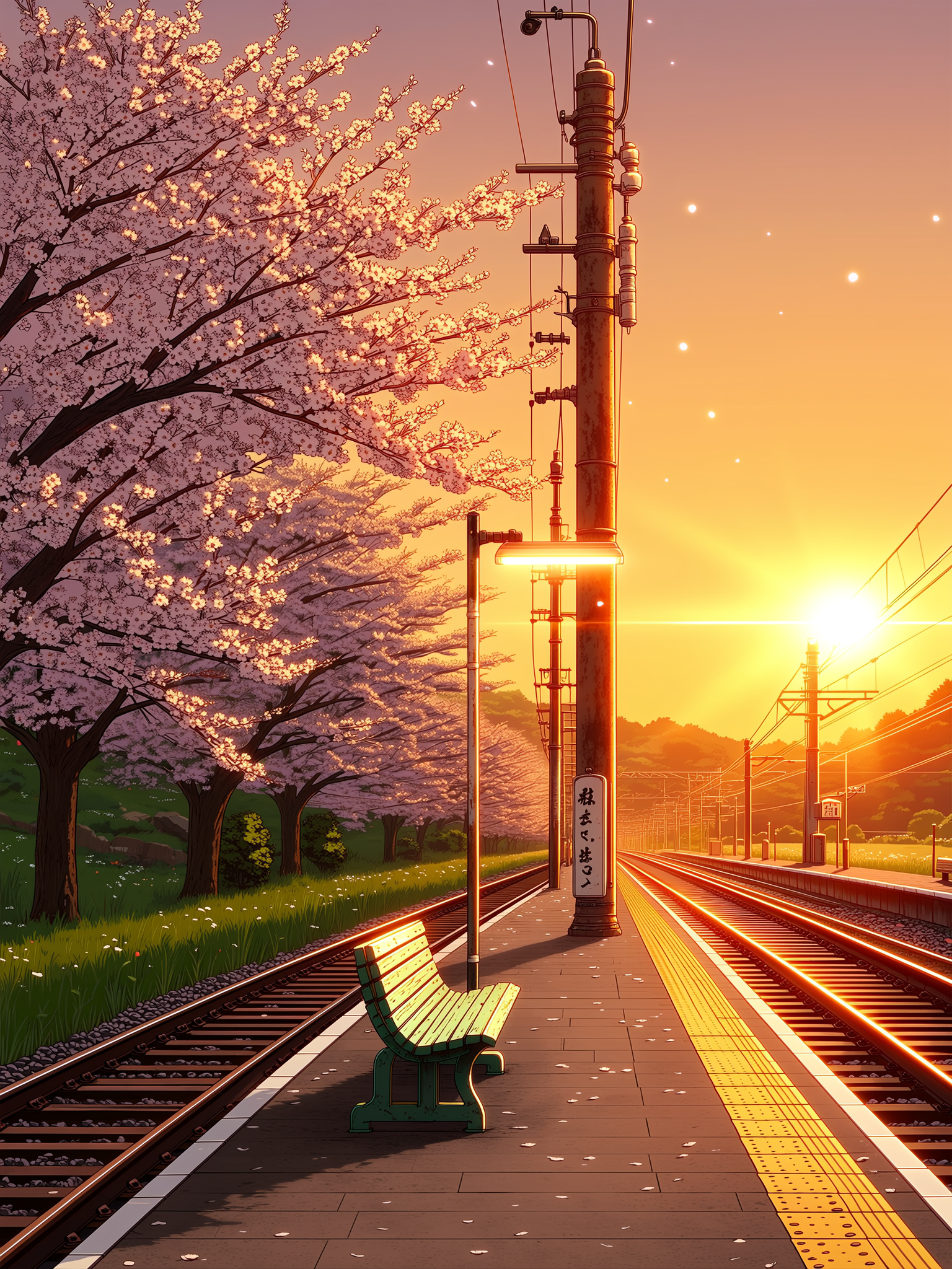 Cherry Blossom Train Station