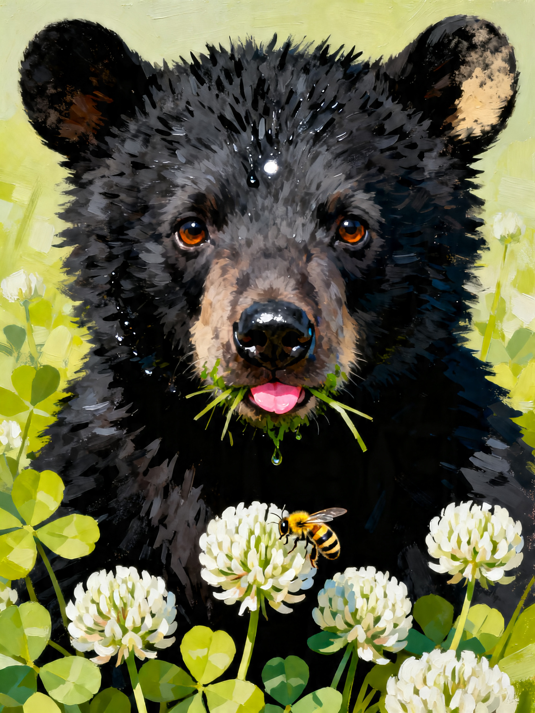 Clover Bear Cub painting