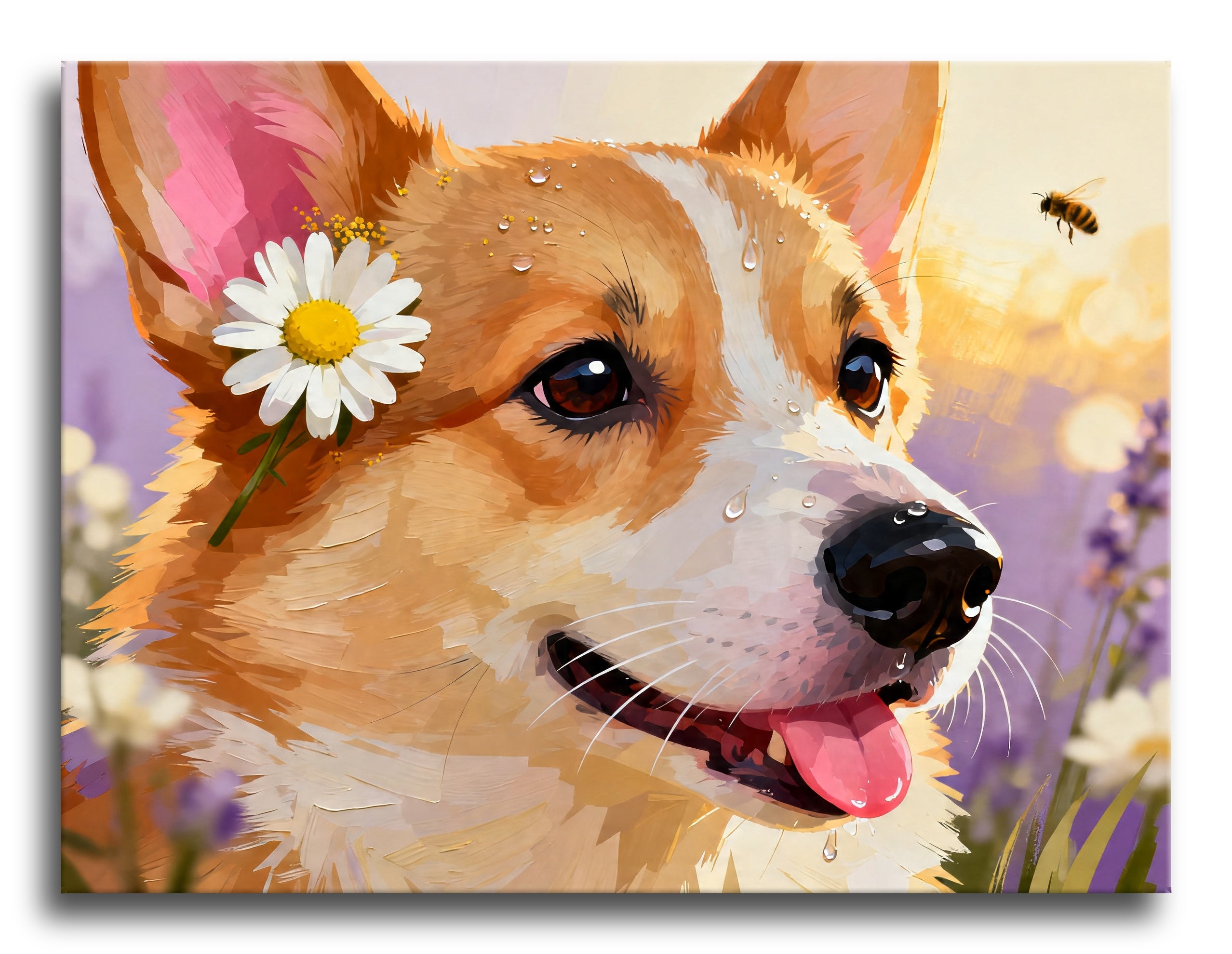 Corgi Daisy Portrait framed preview
