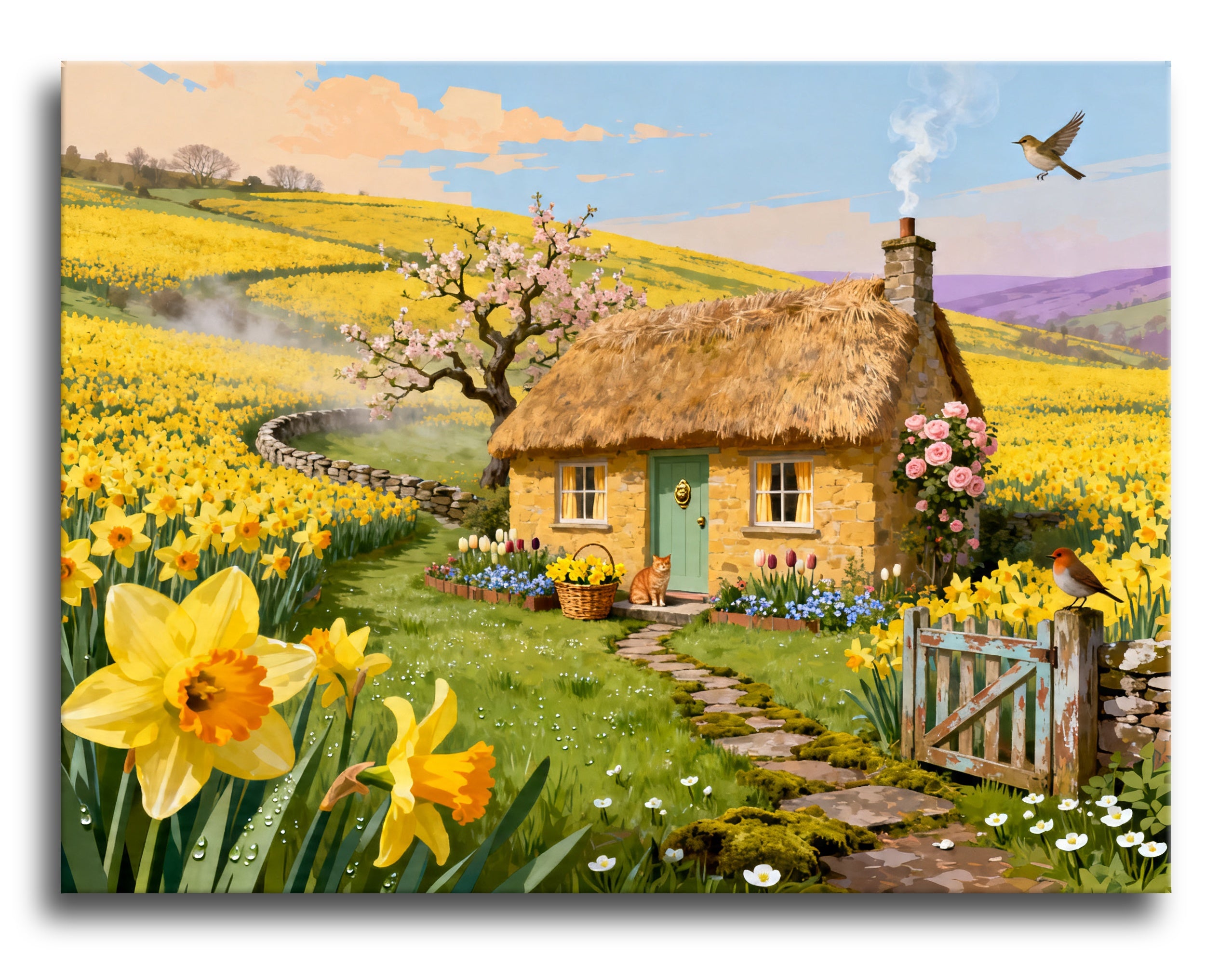 Daffodil Cottage Morning framed preview