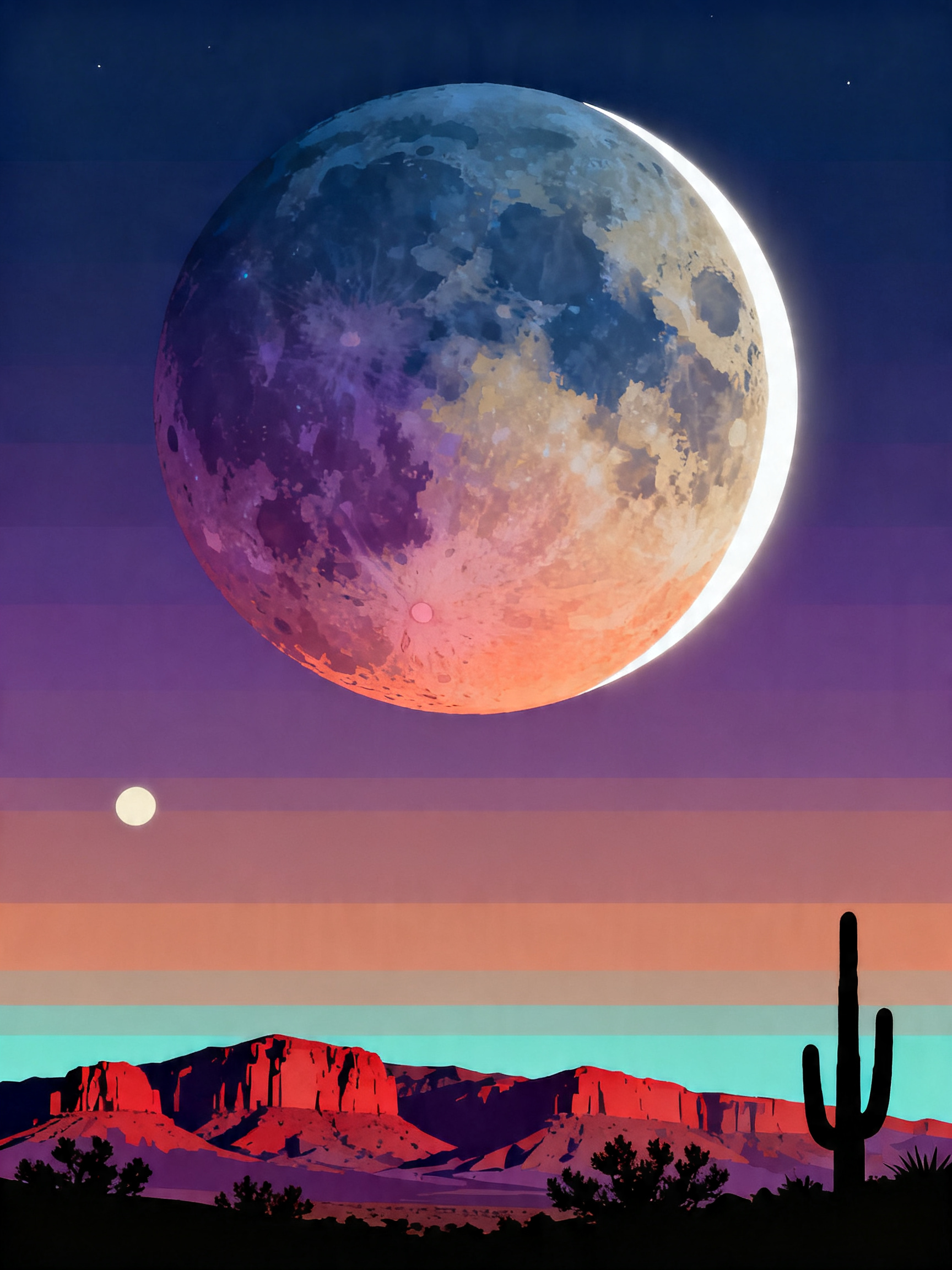 Desert Moonrise painting
