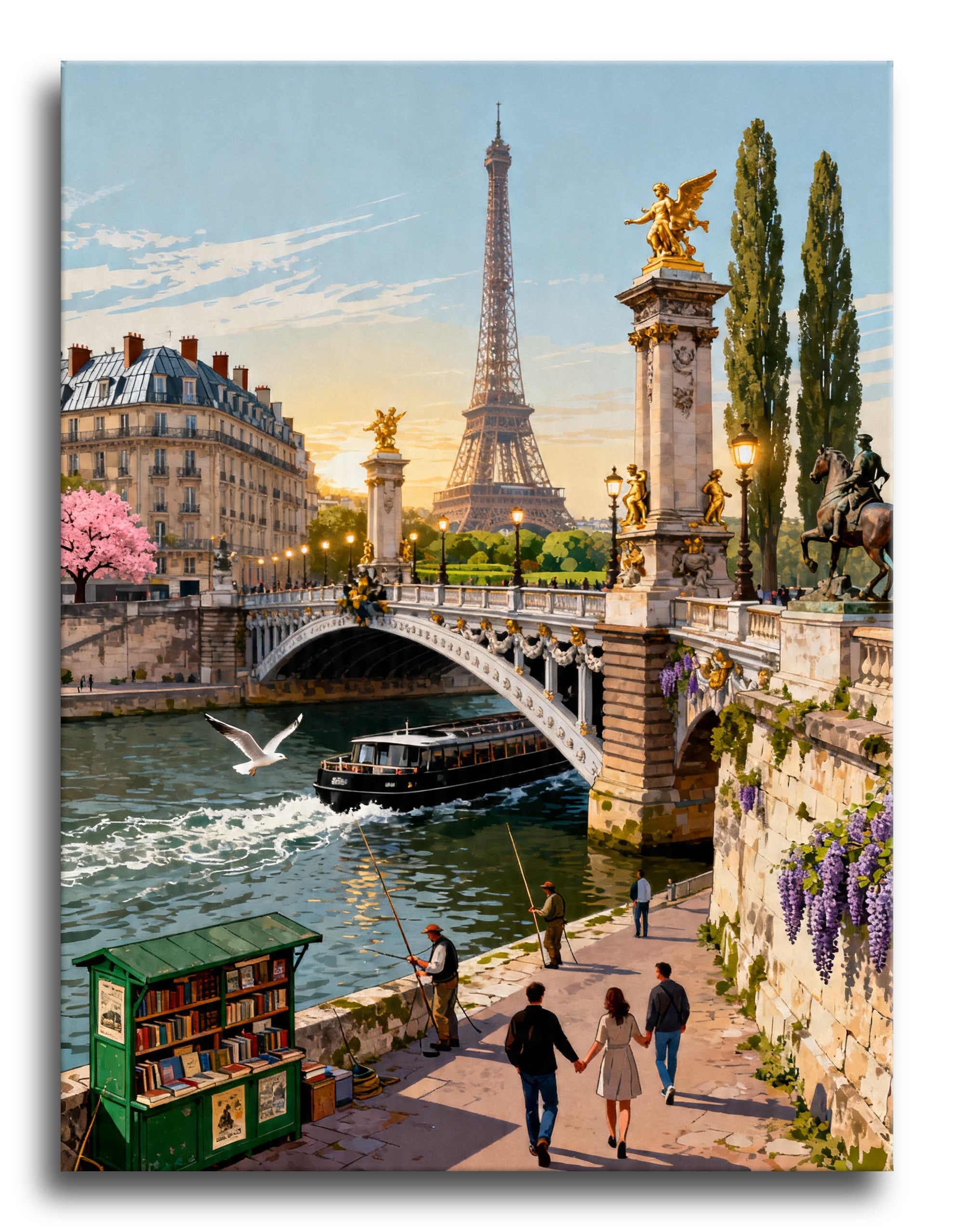 Eiffel Seine Stroll framed preview