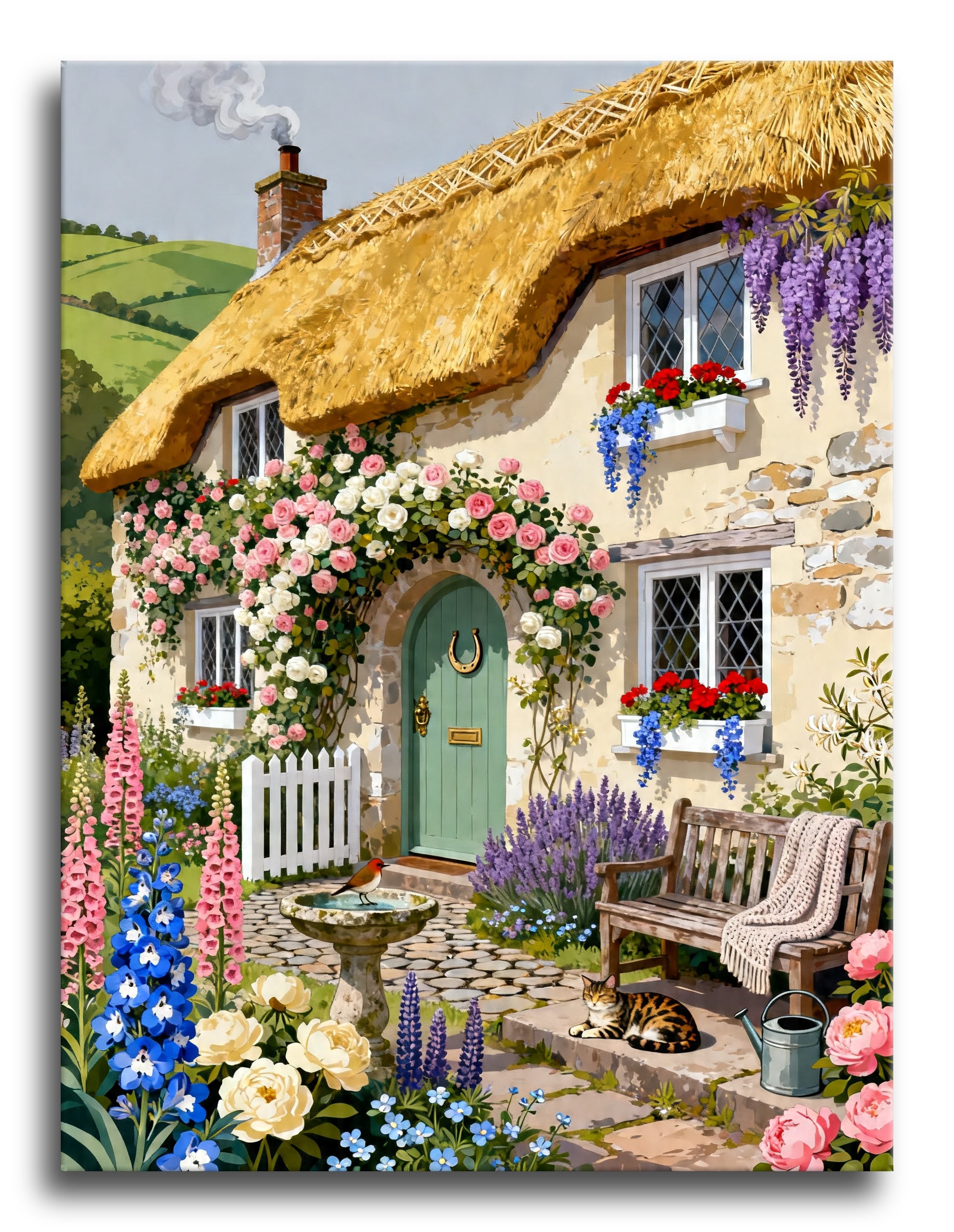 English Rose Cottage framed preview