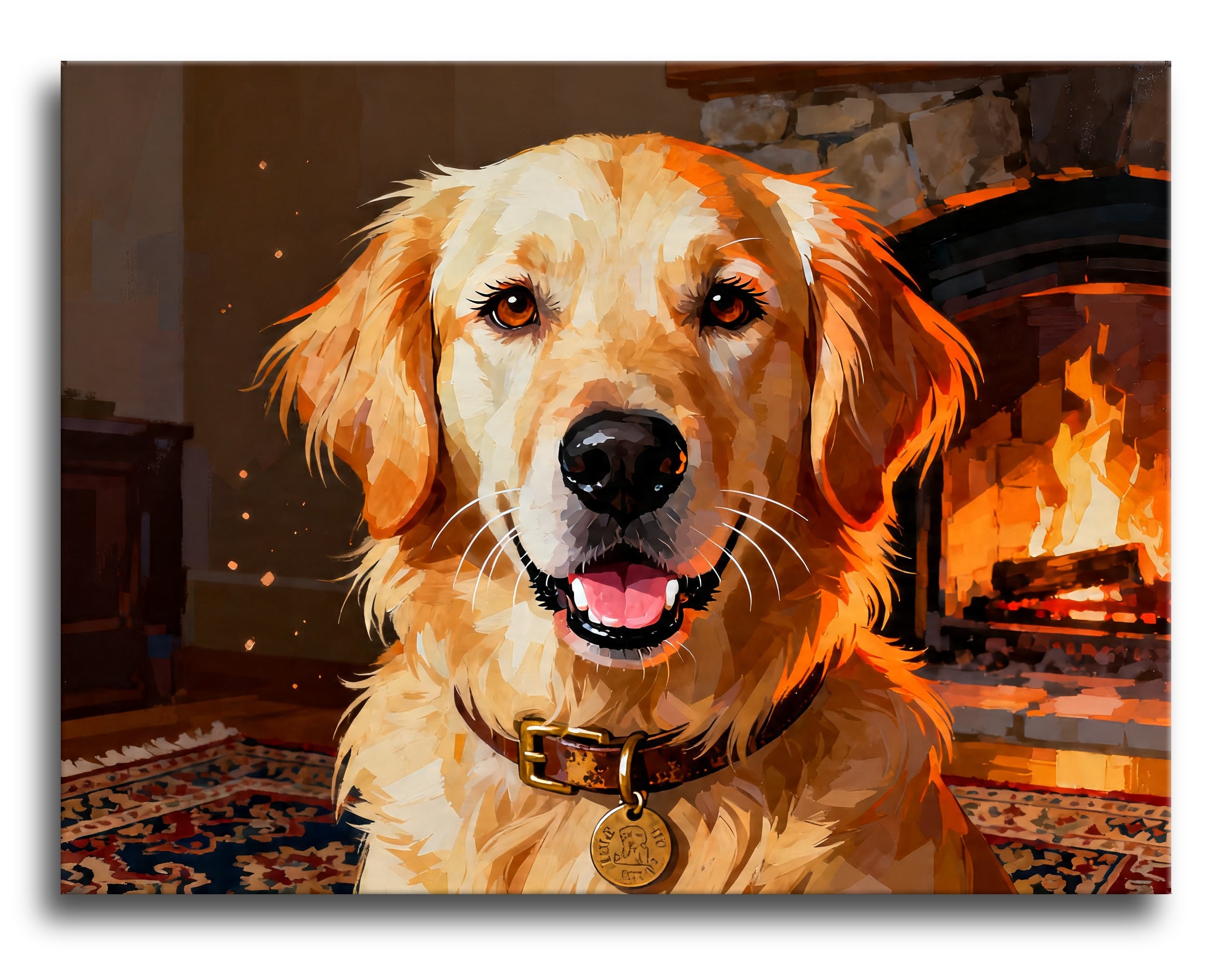 Fireside Golden framed preview