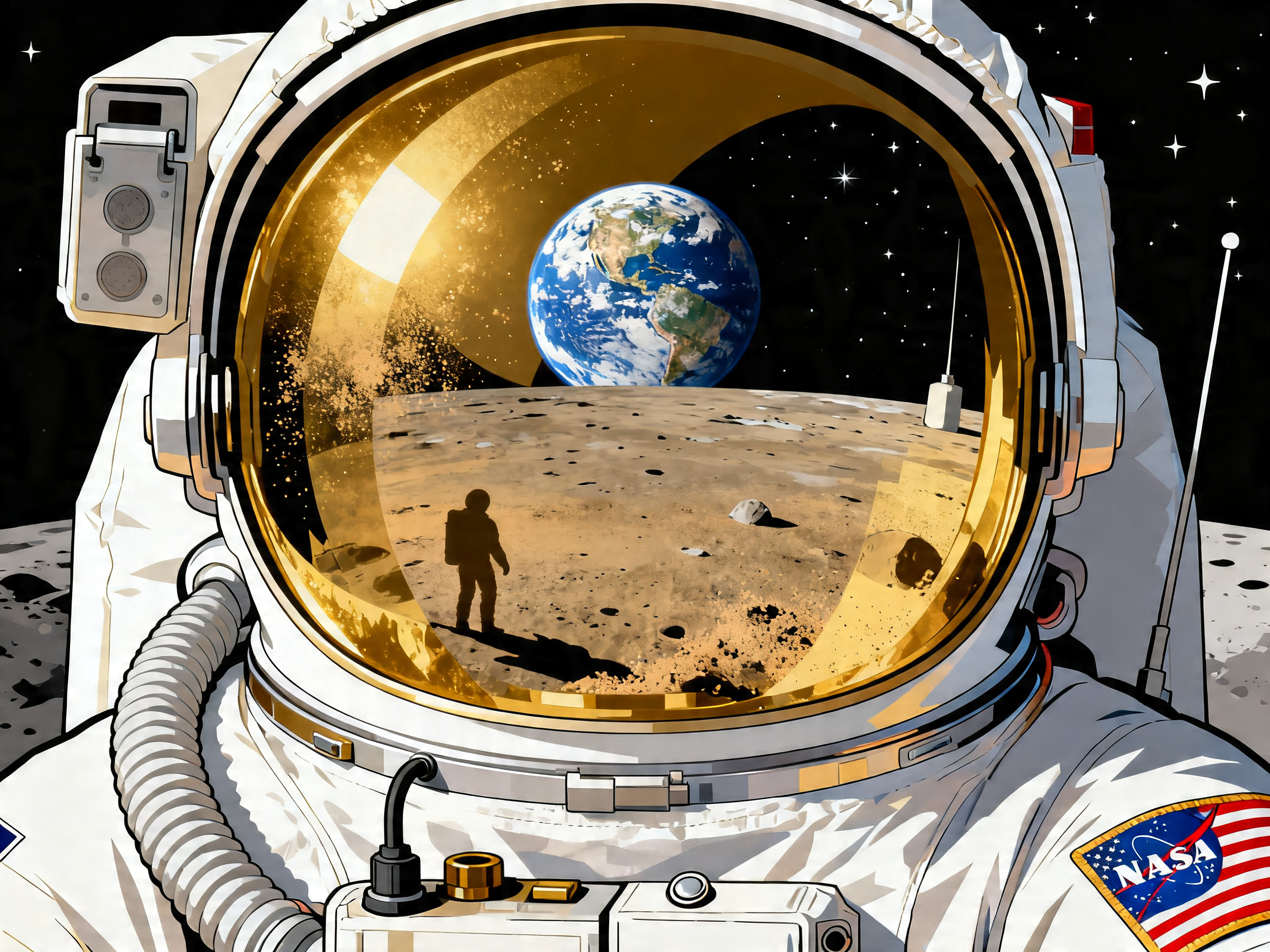 Helmet Earthrise painting