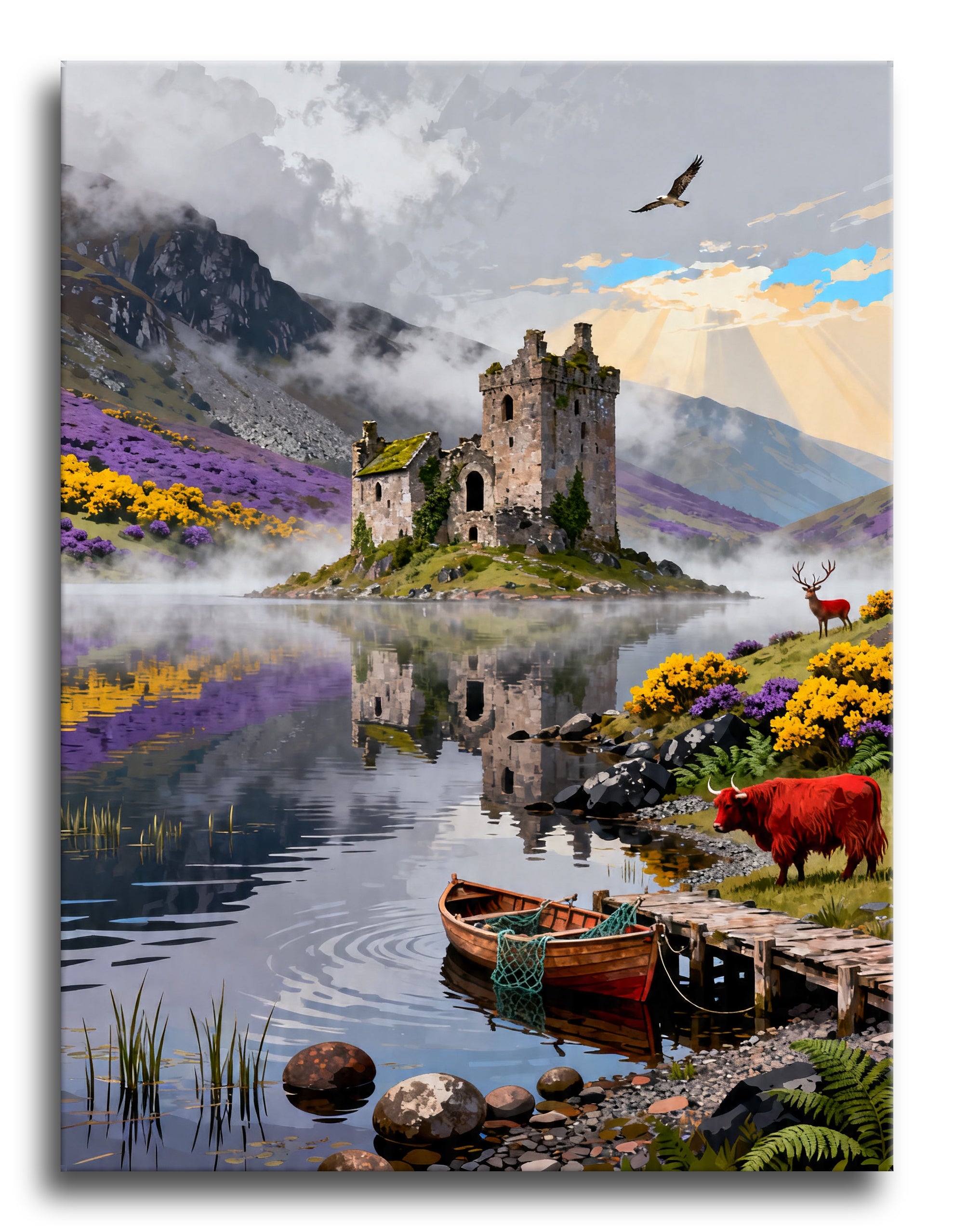 Highland Loch Castle framed preview