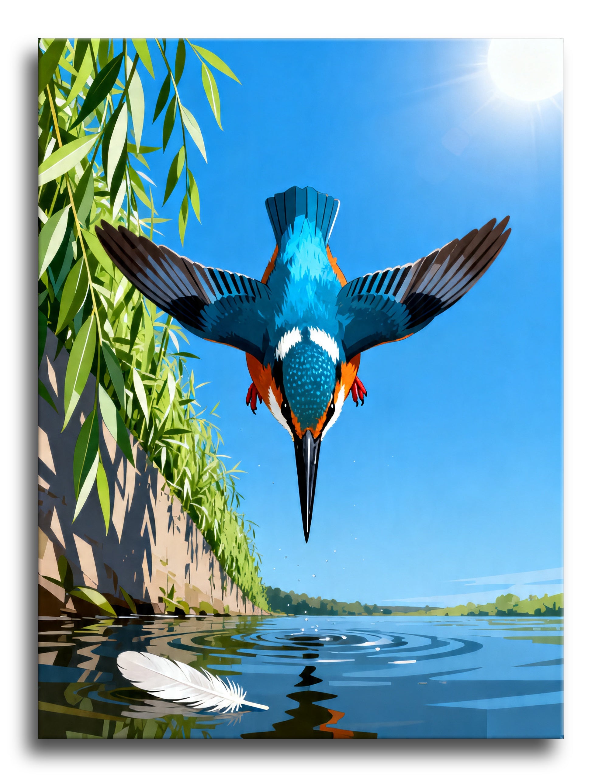Kingfisher Dive framed preview