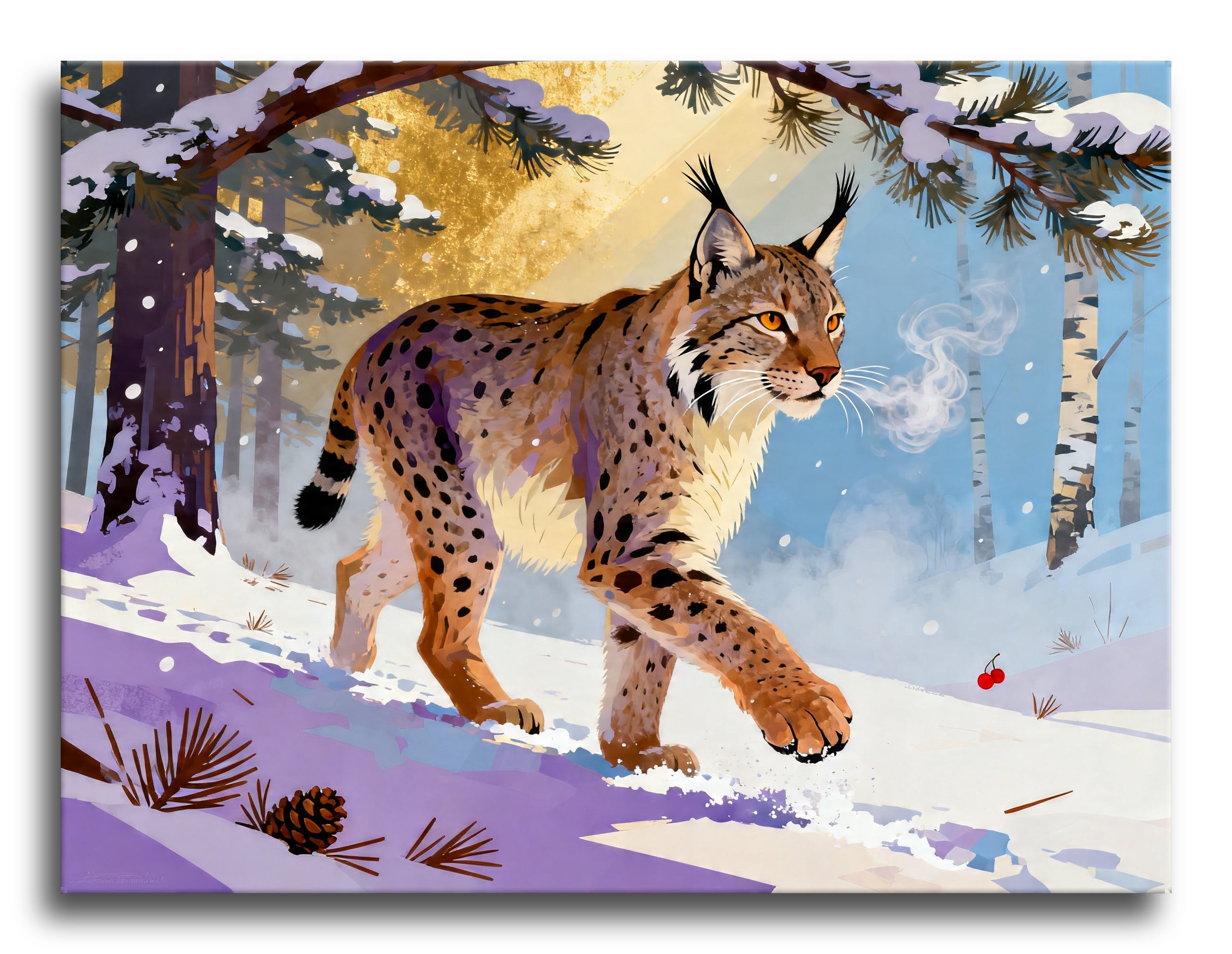 Lynx Winter Walk framed preview