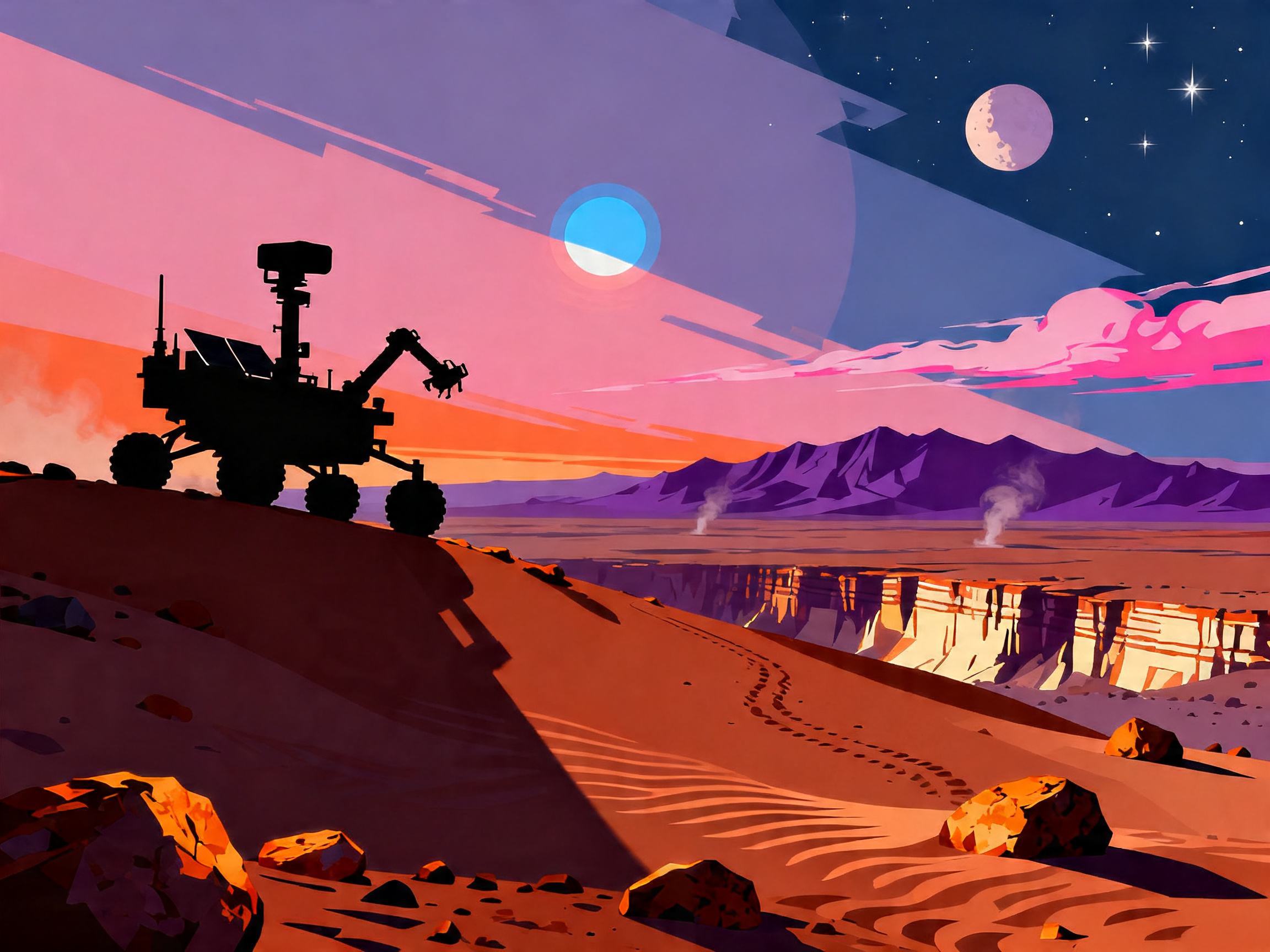 Mars Twin Moons painting