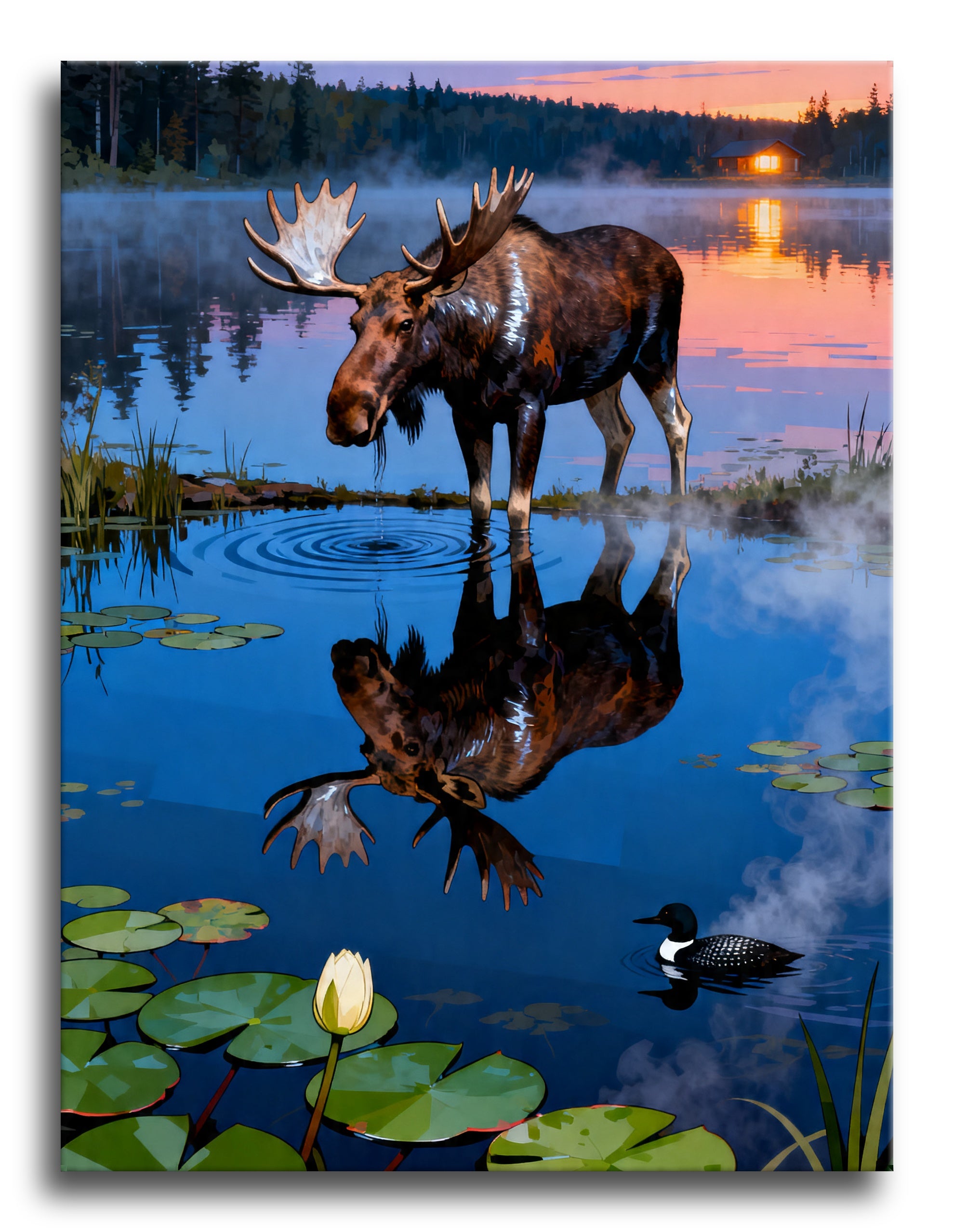 Misty Moose Reflection framed preview