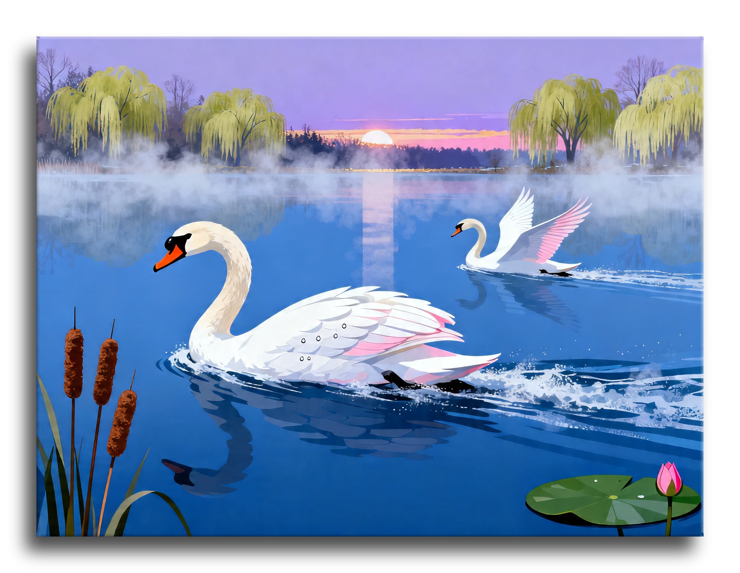 Misty Swan Lake framed preview