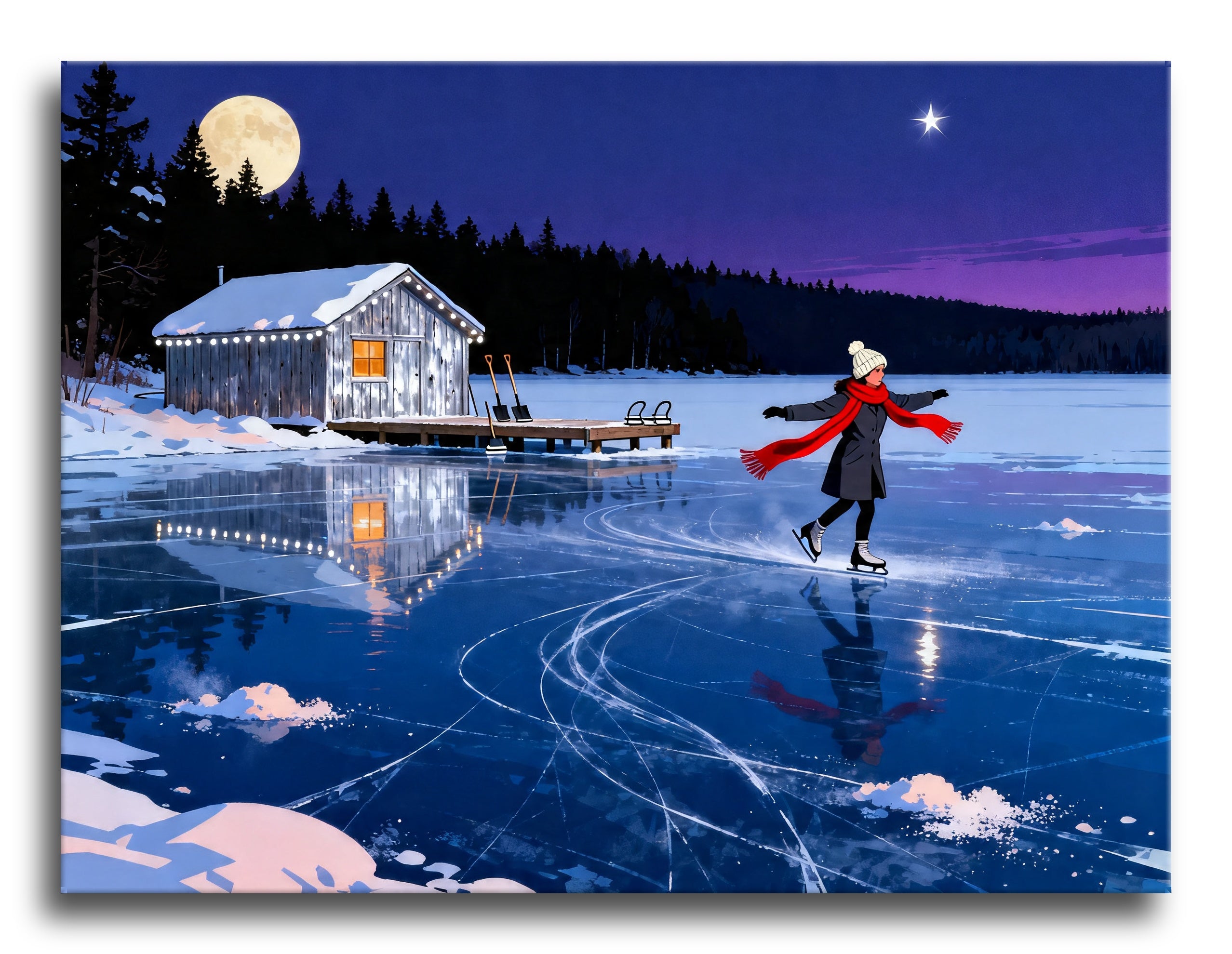 Moonlit Ice Skater framed preview