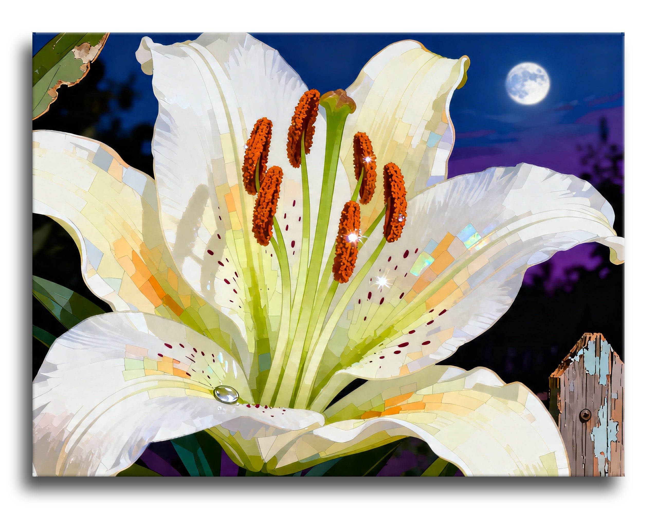 Moonlit White Lily framed preview