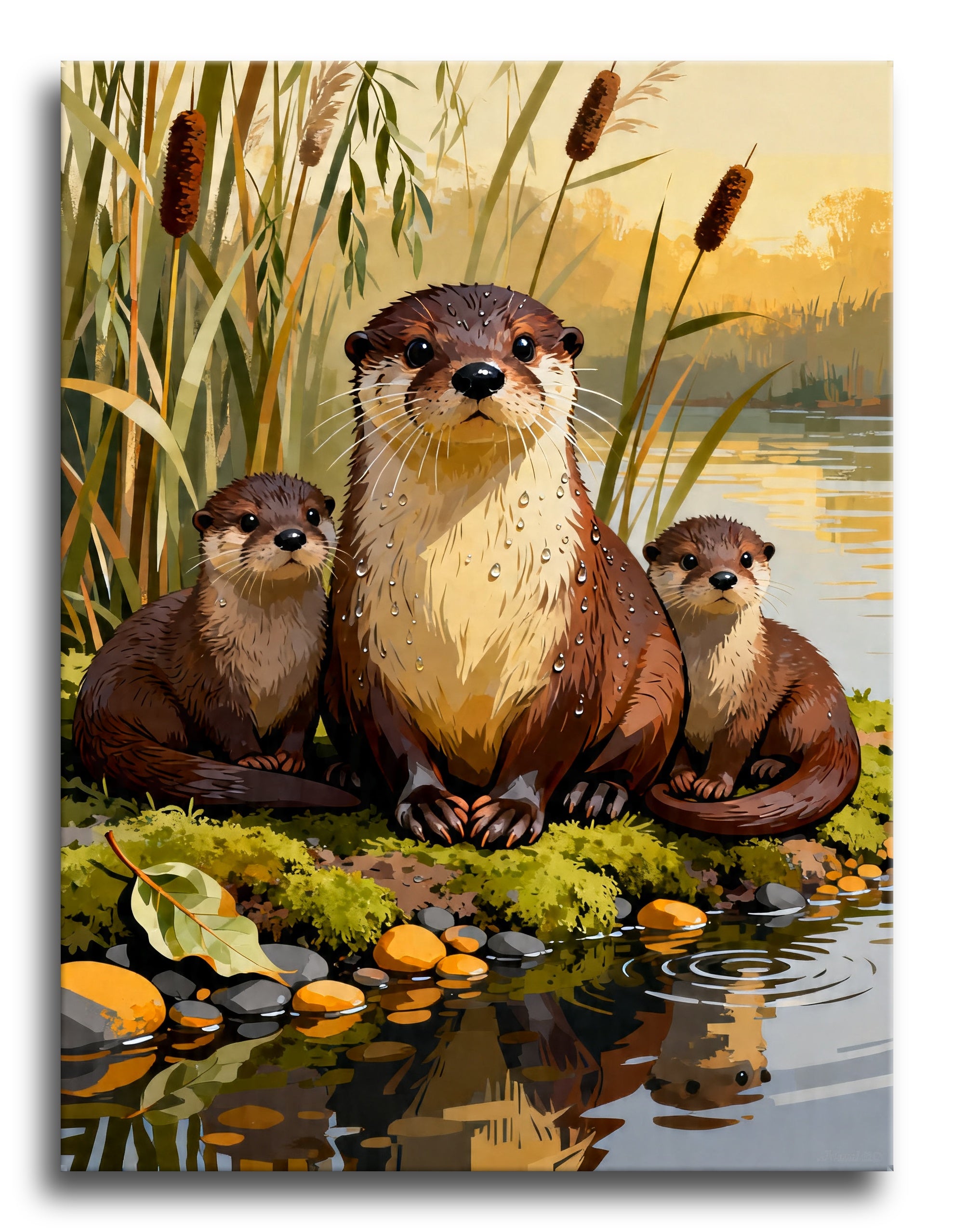 Otter Family River framed preview