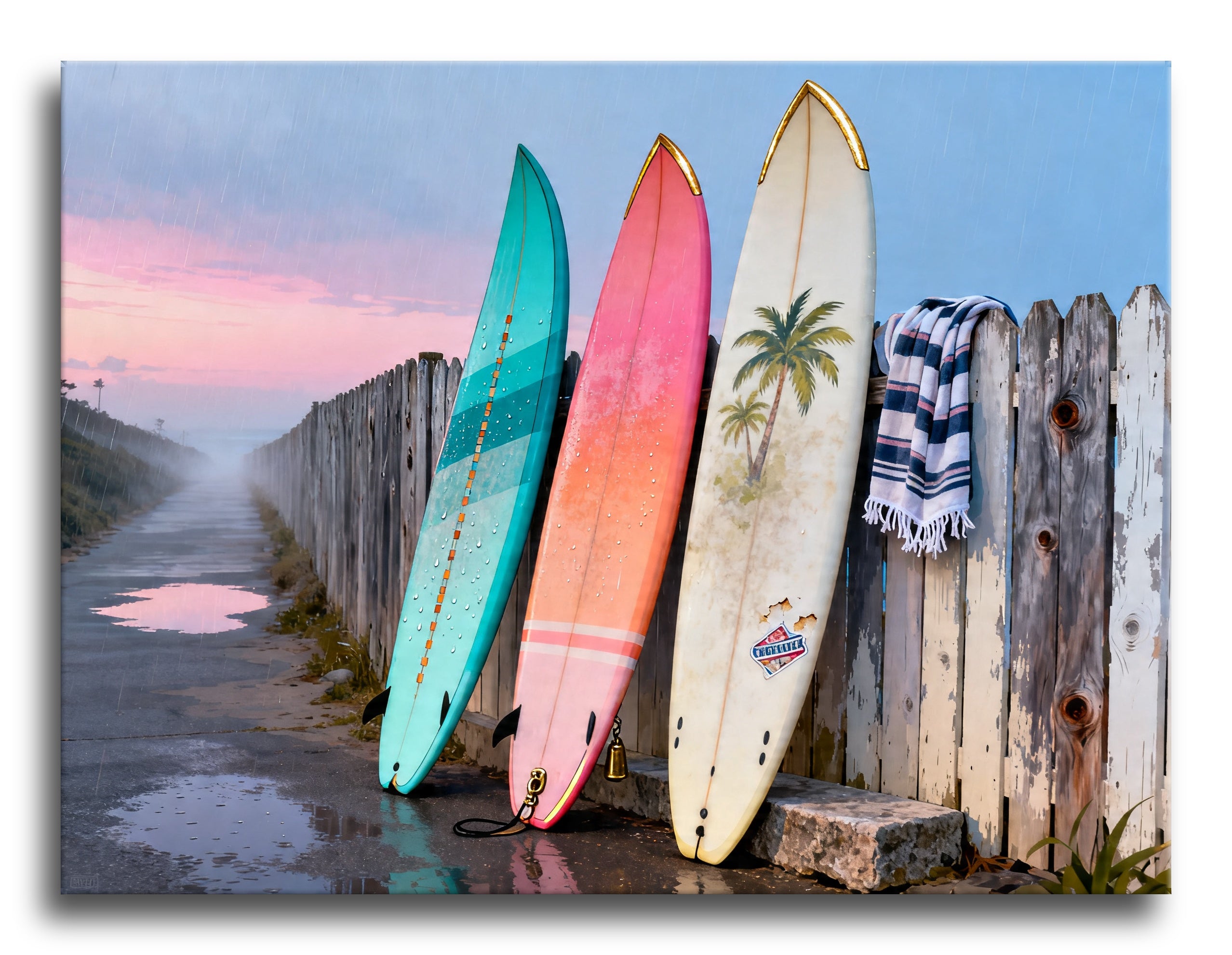 Pastel Surf Trio framed preview