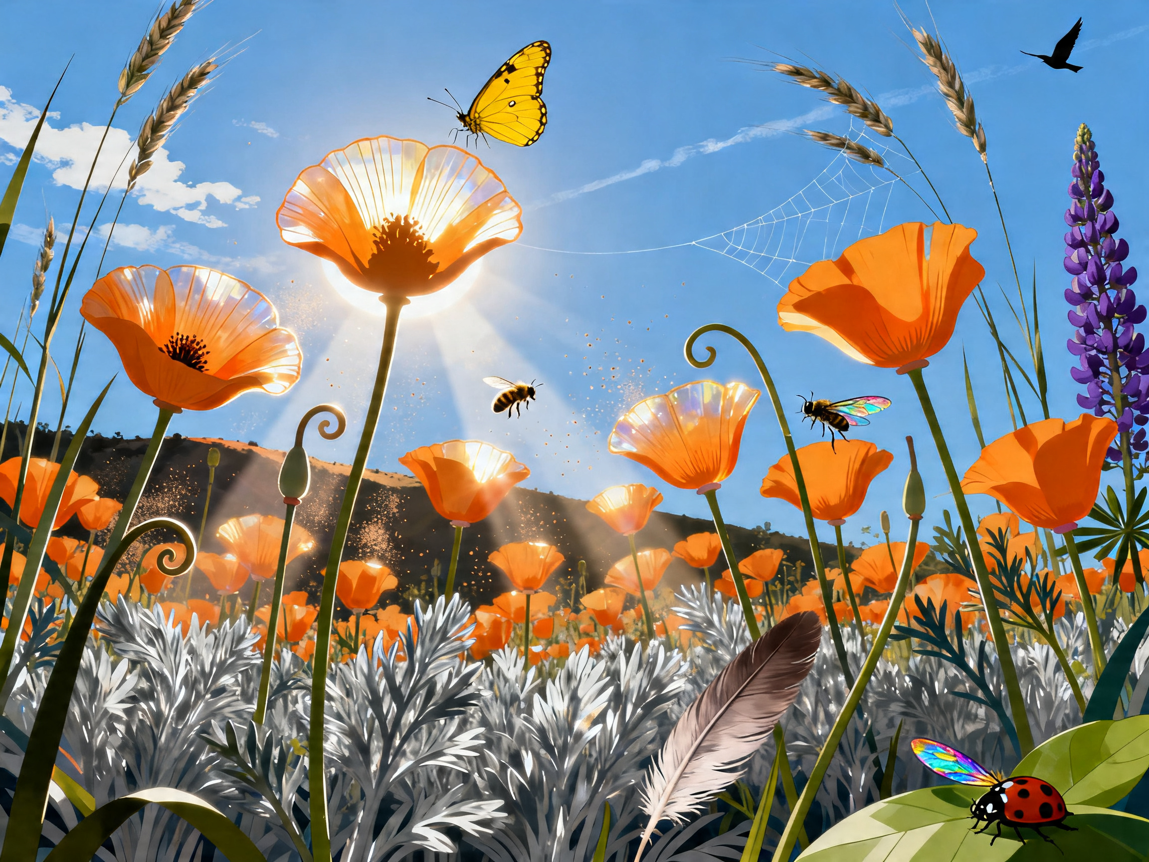 Poppy Sunburst painting