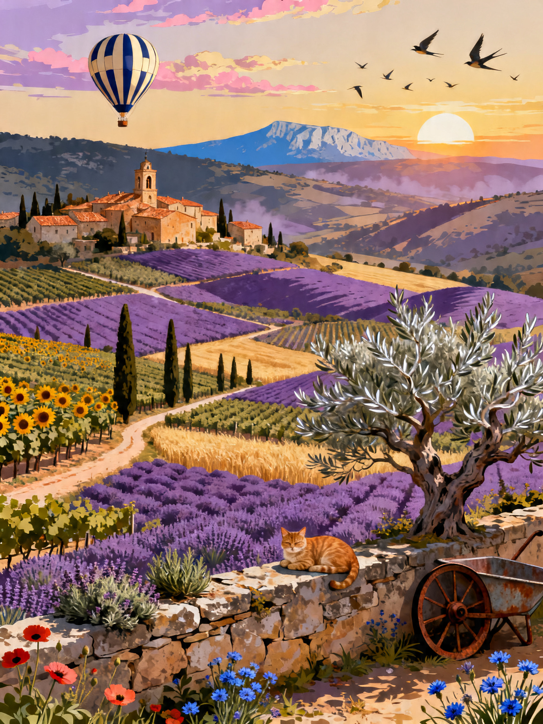 Provence Lavender Balloon painting
