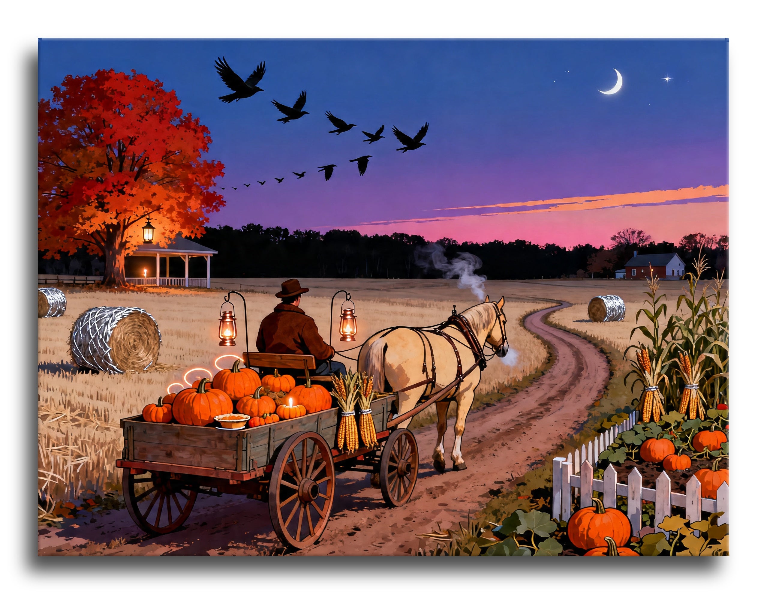 Pumpkin Harvest Wagon framed preview