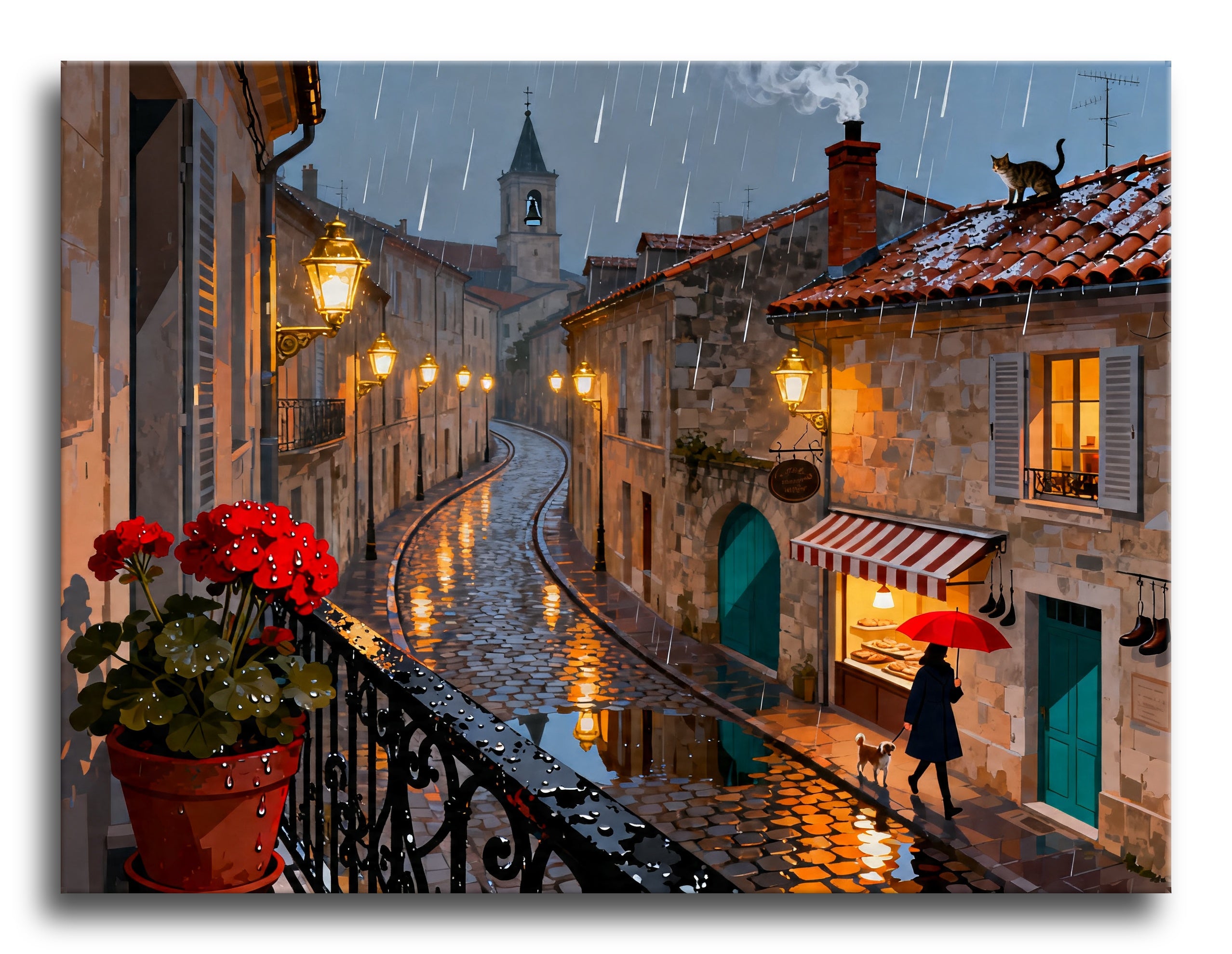 Red Umbrella Cobbles framed preview