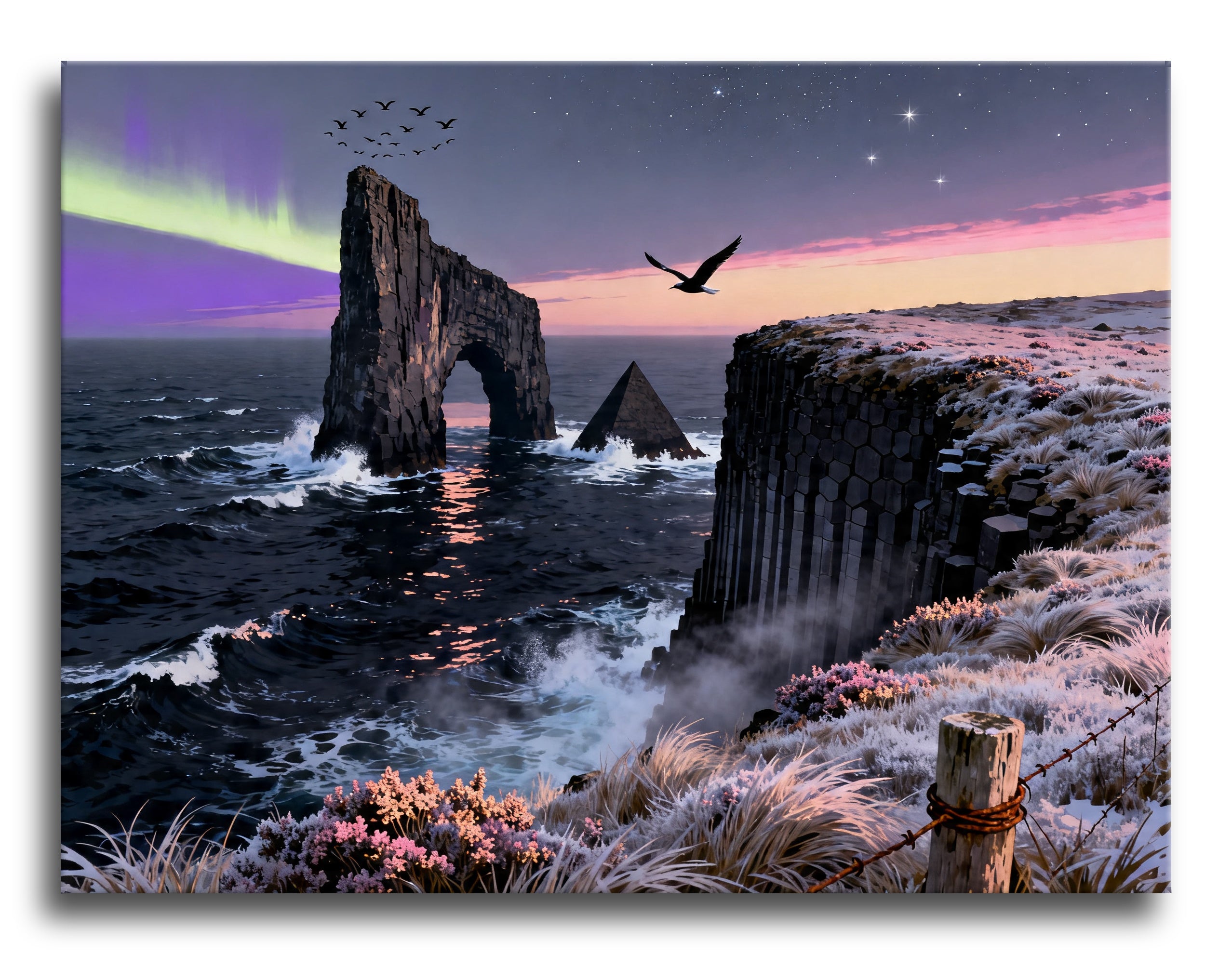 Sea Stack Aurora Arch framed preview