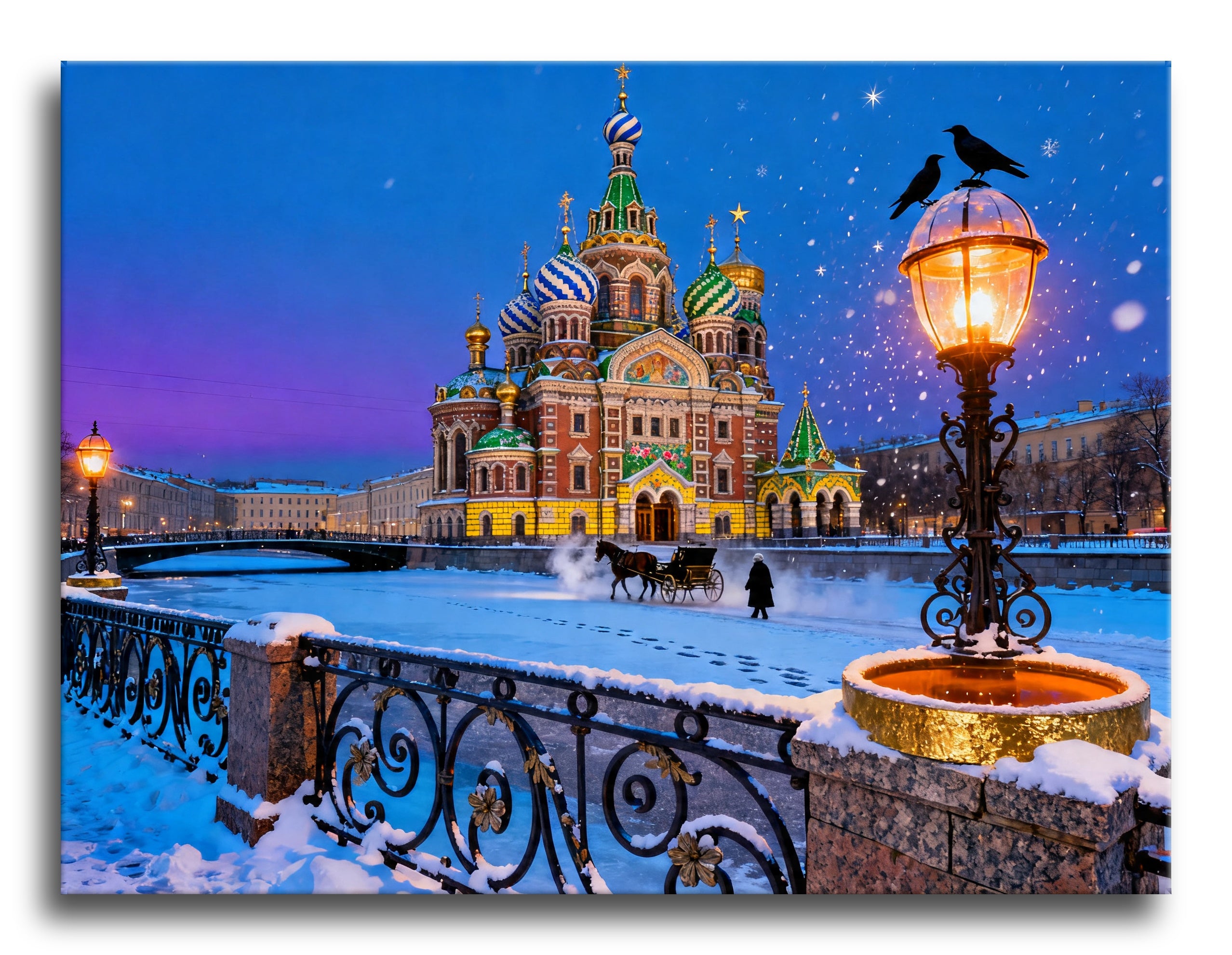 Snowy Cathedral Night framed preview