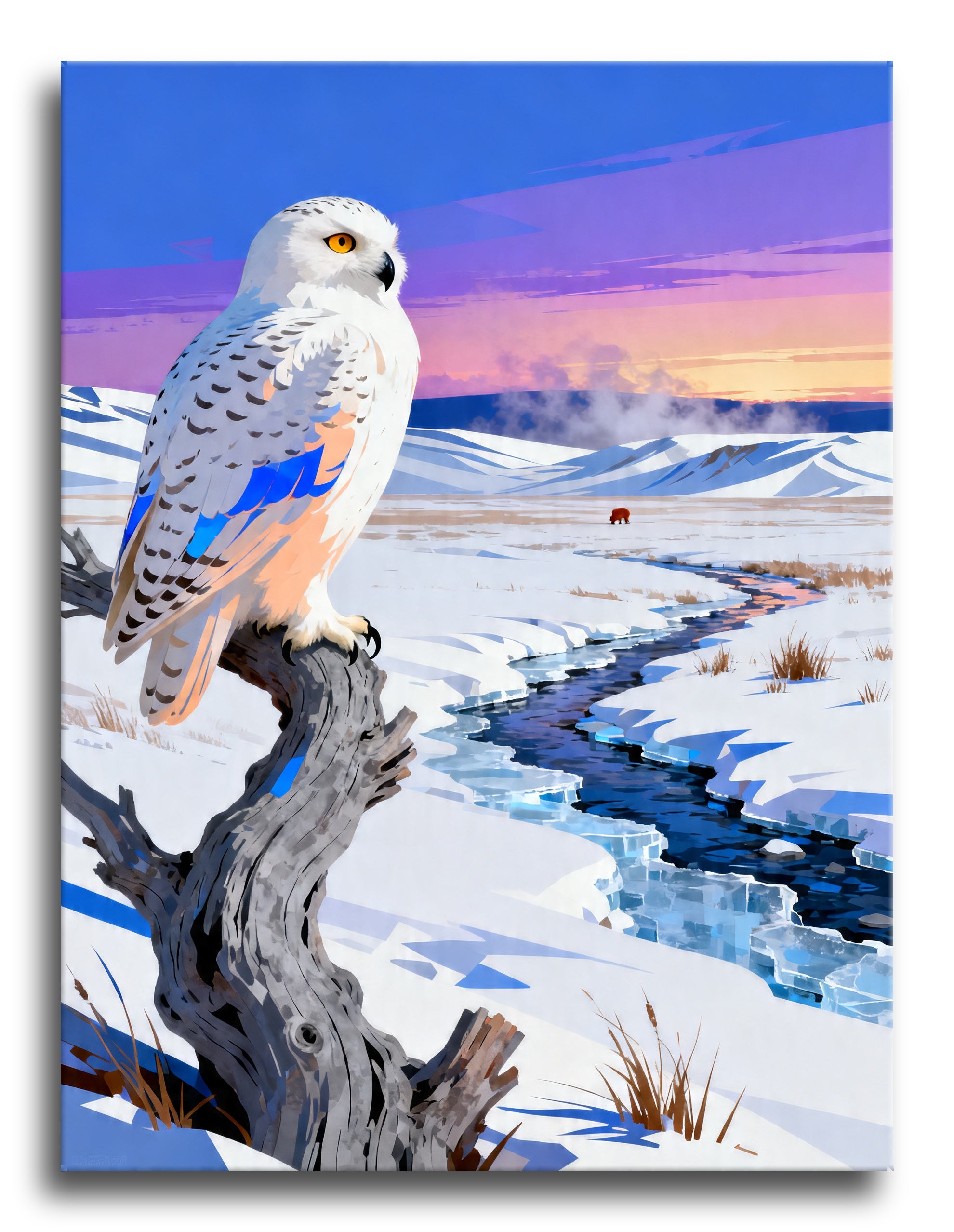 Snowy Owl Dawn framed preview