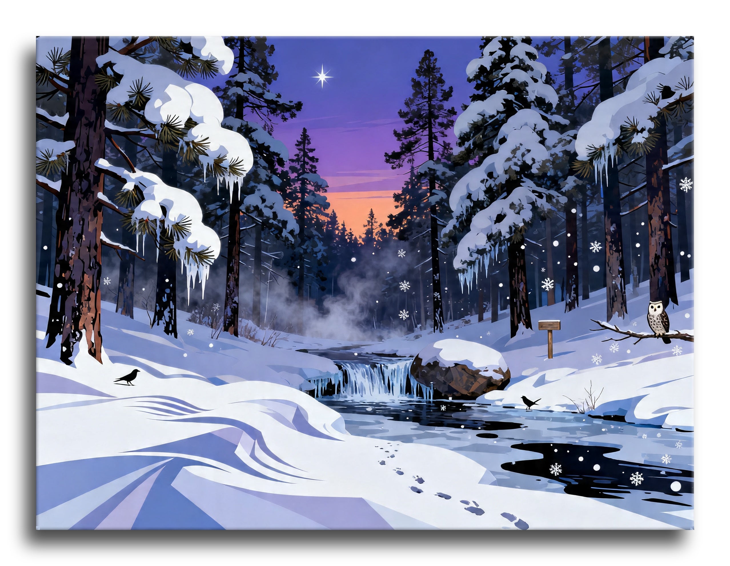 Snowy Pine Owl framed preview
