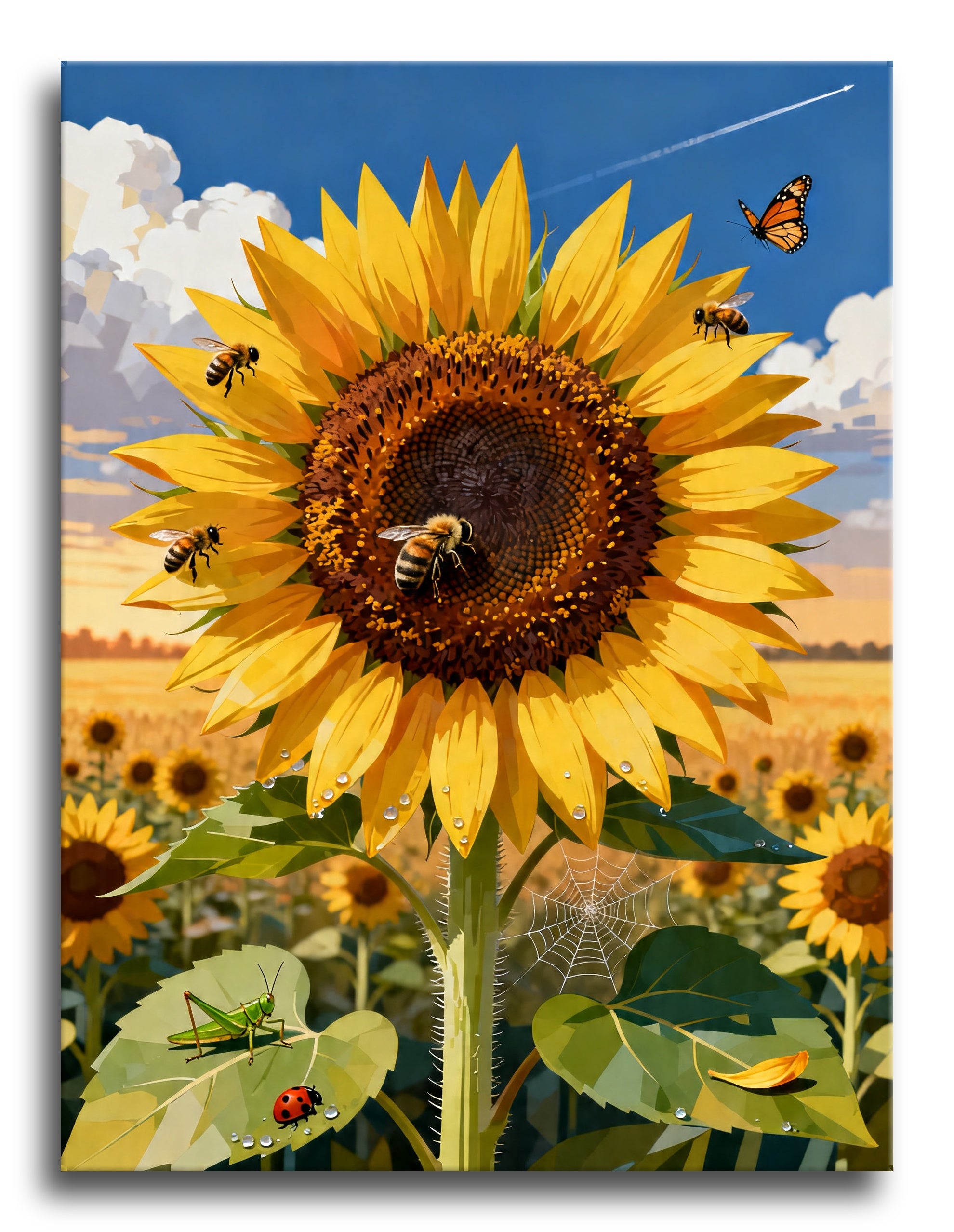 Sunflower Bee Dance framed preview