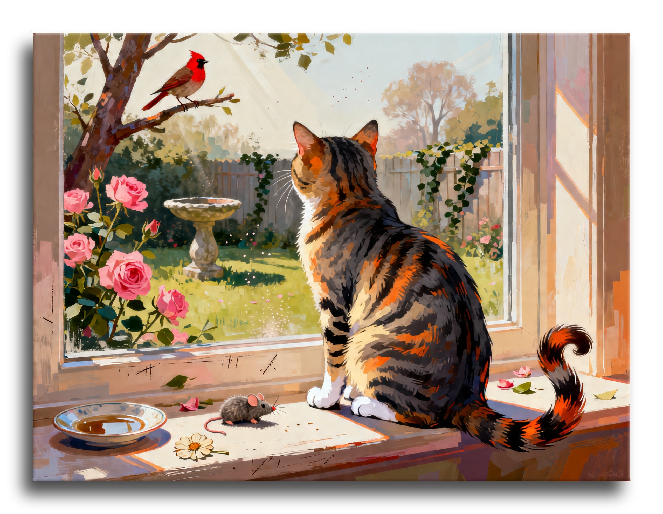 Tabby Window Cardinal framed preview