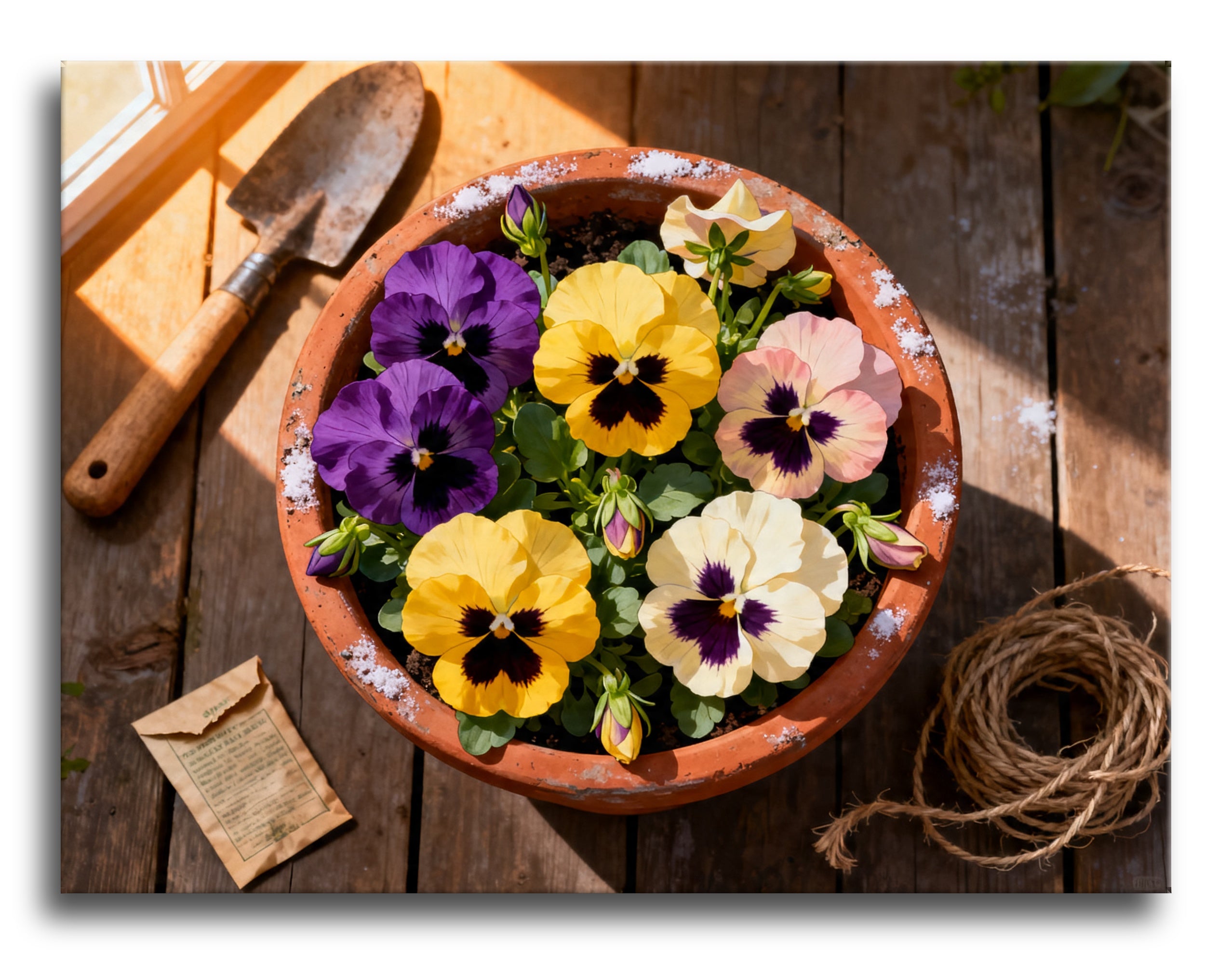 Terracotta Pansies framed preview