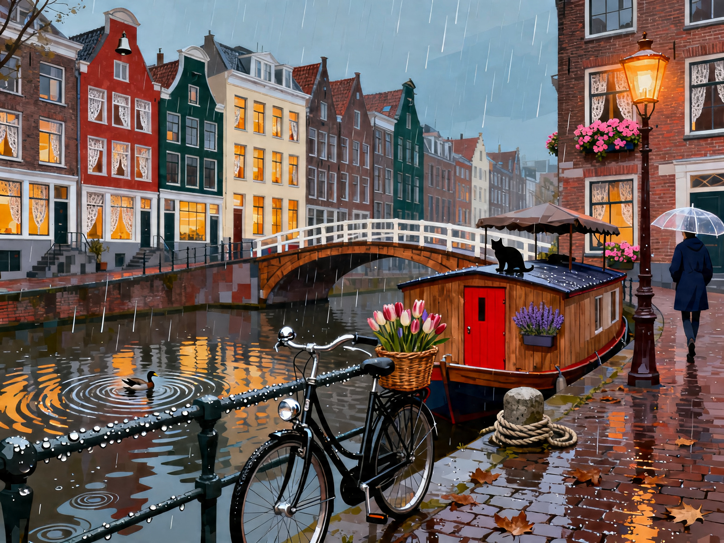 Tulip Canal Evening painting