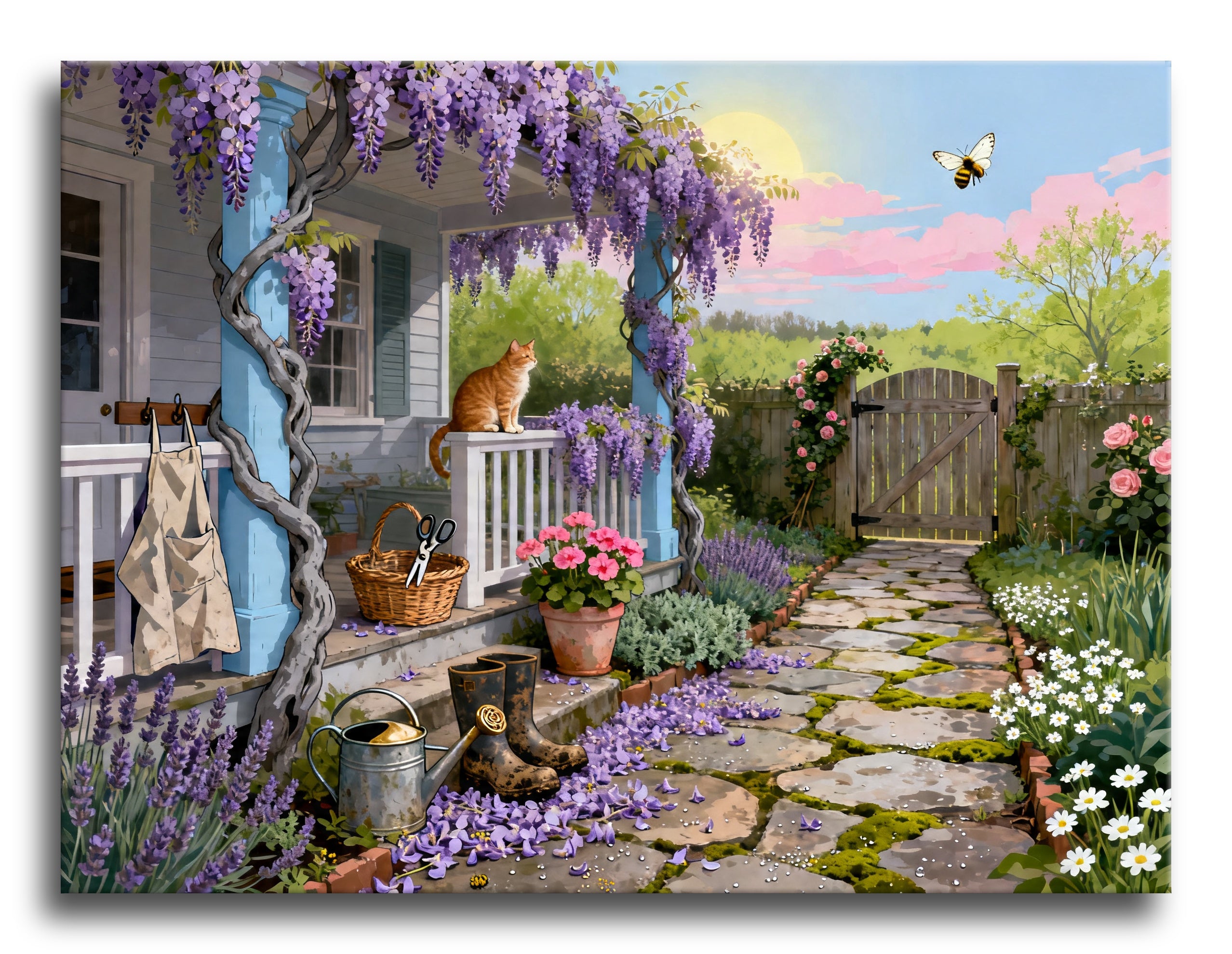 Wisteria Garden Path framed preview
