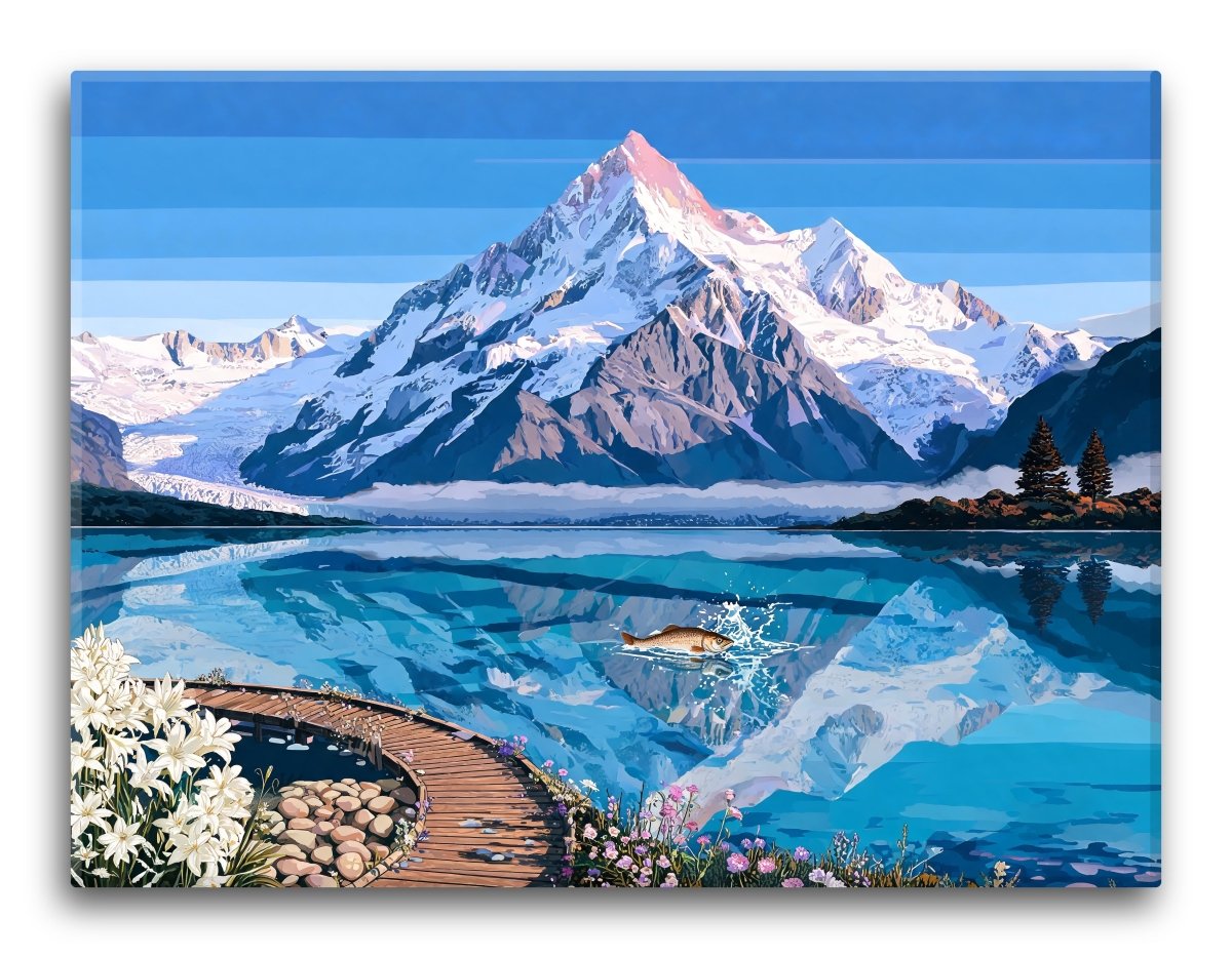 Alpine Lake Reflection - Escape by Numbers