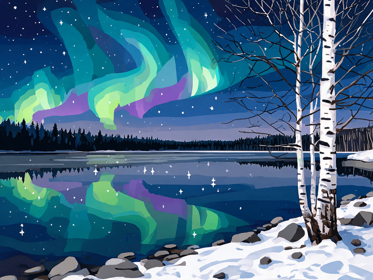 Aurora Lake Birch - Escape by Numbers