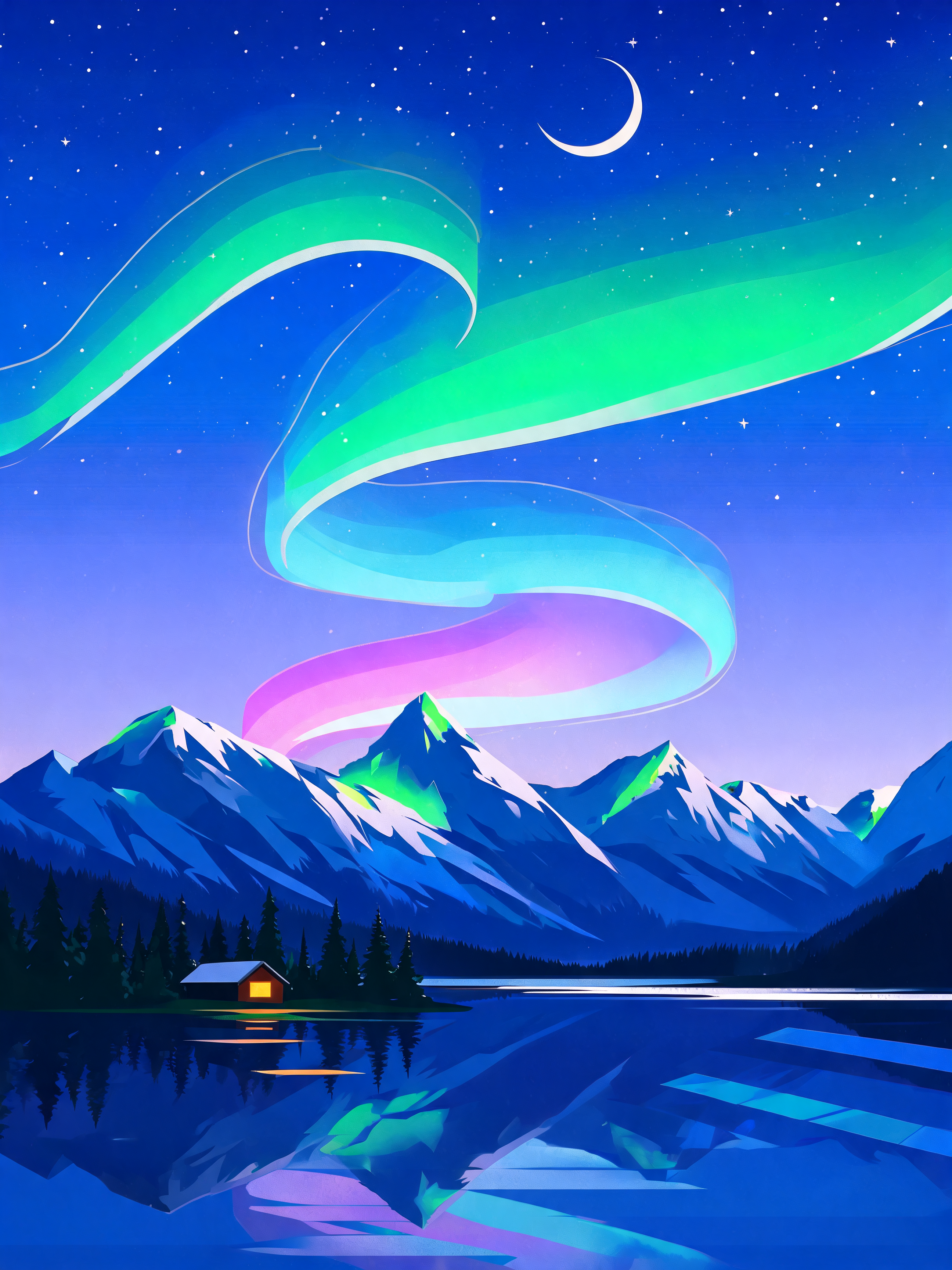 Aurora Mountain Lake Sweep
