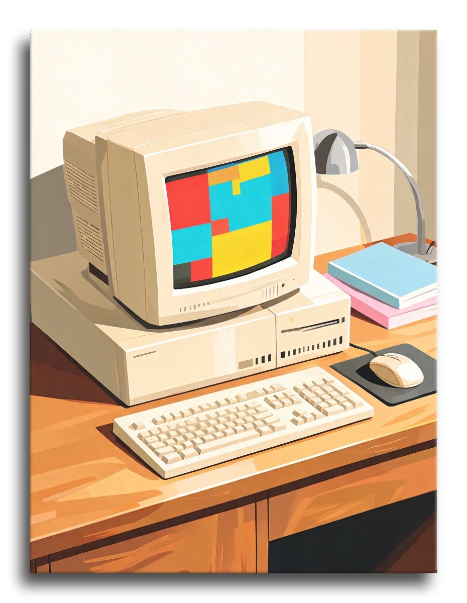 Beige Computer Desk - Escape by Numbers