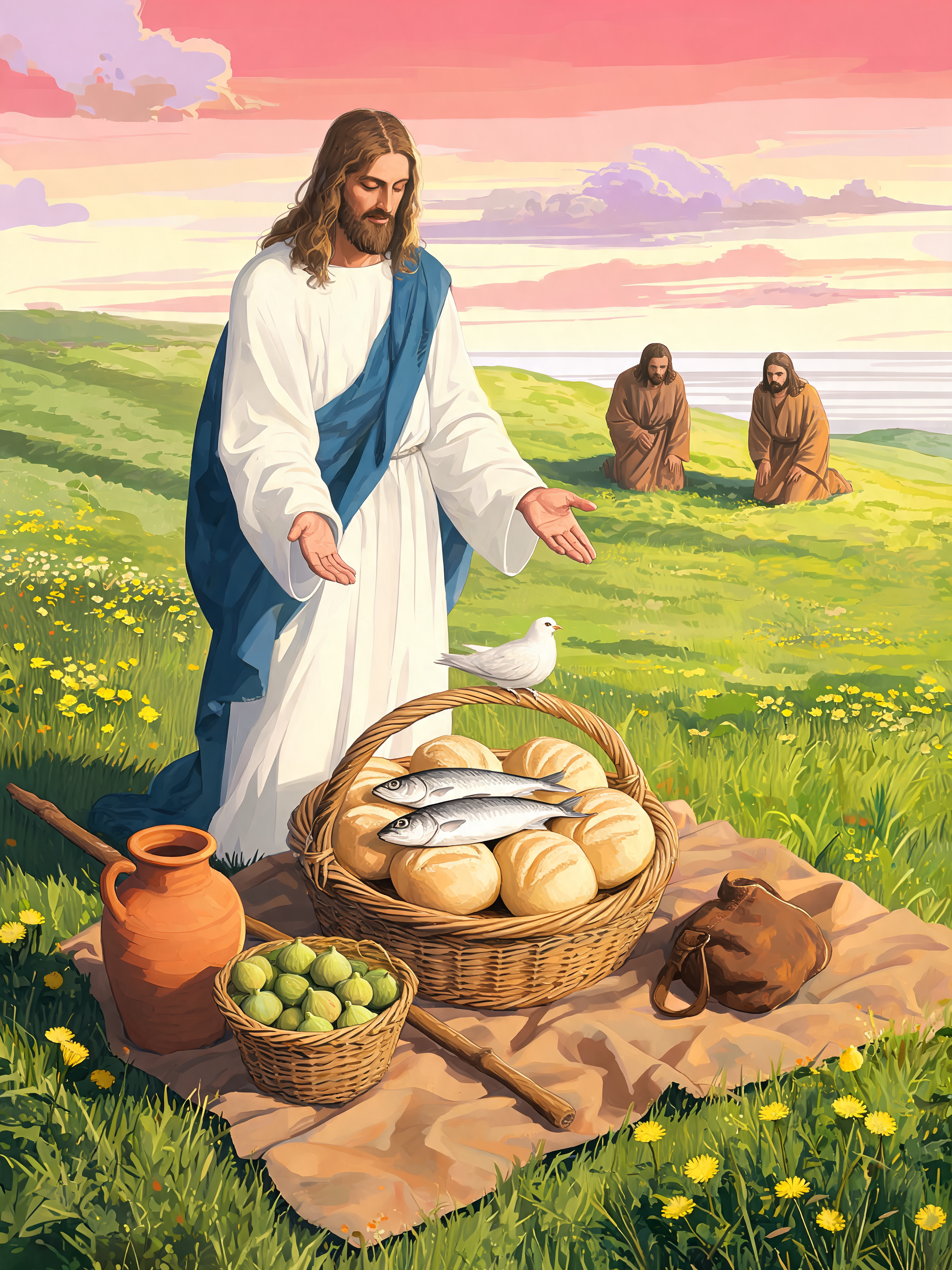 Blessing Loaves And Fishes