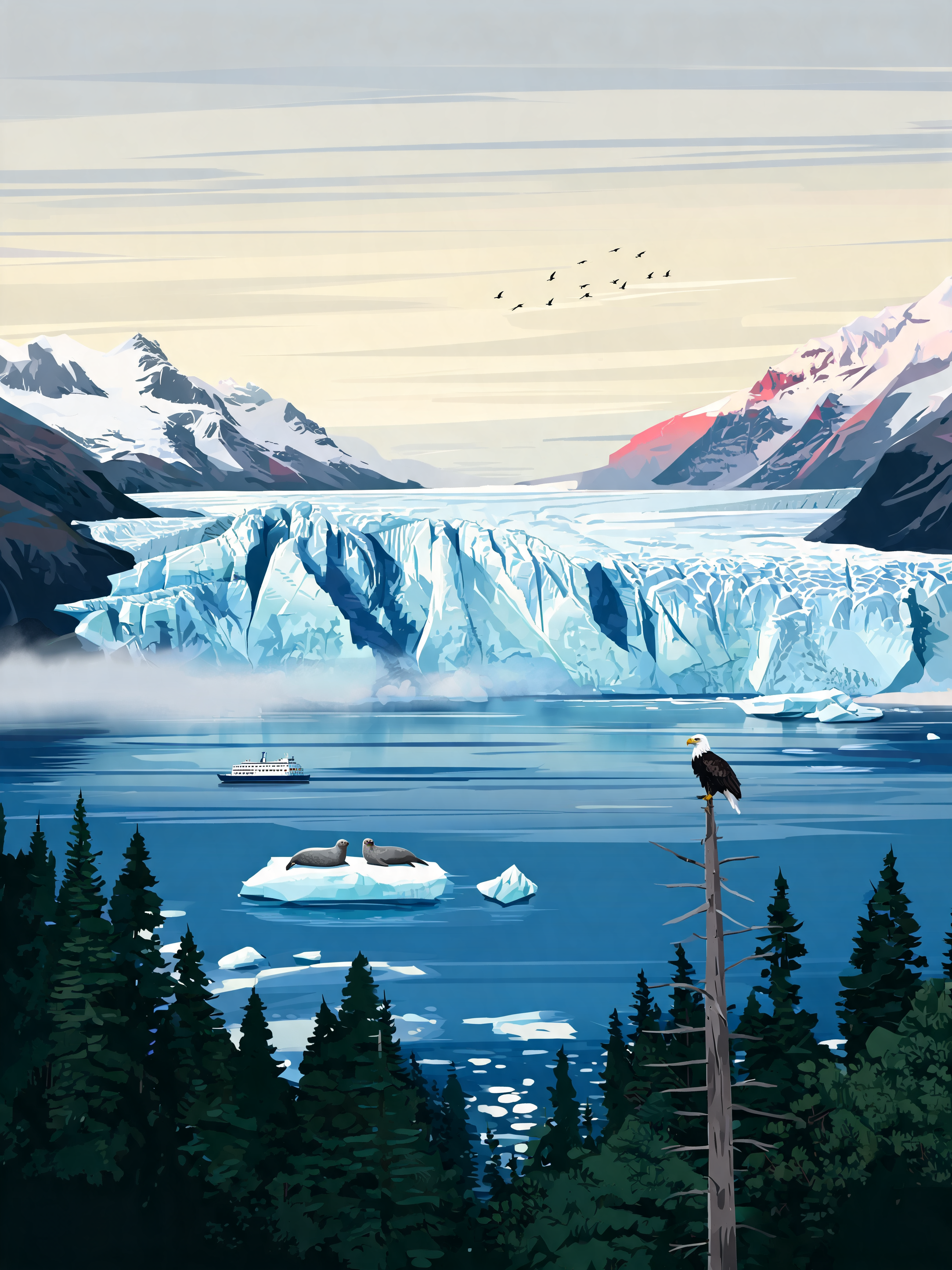 Blue Glacier Calving