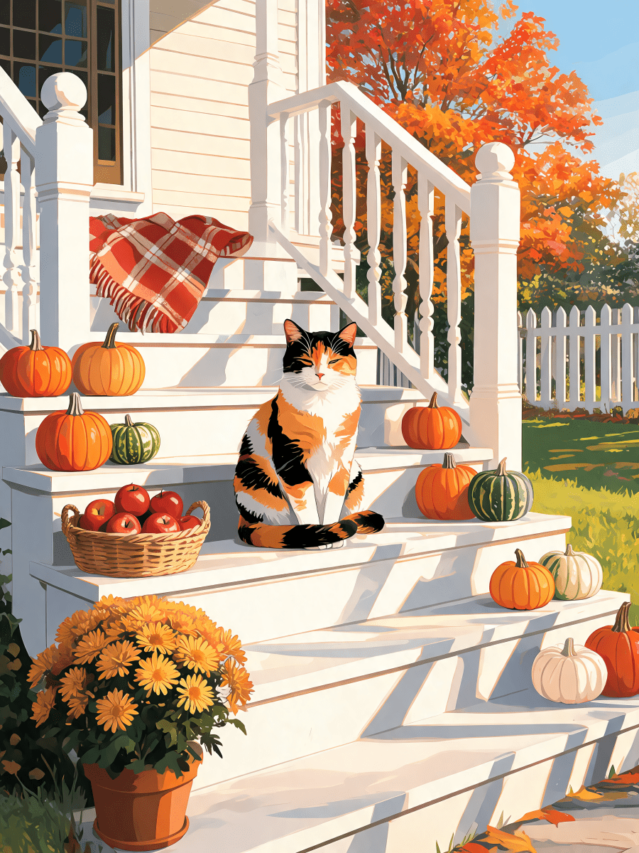 Calico Pumpkin Steps - Escape by Numbers