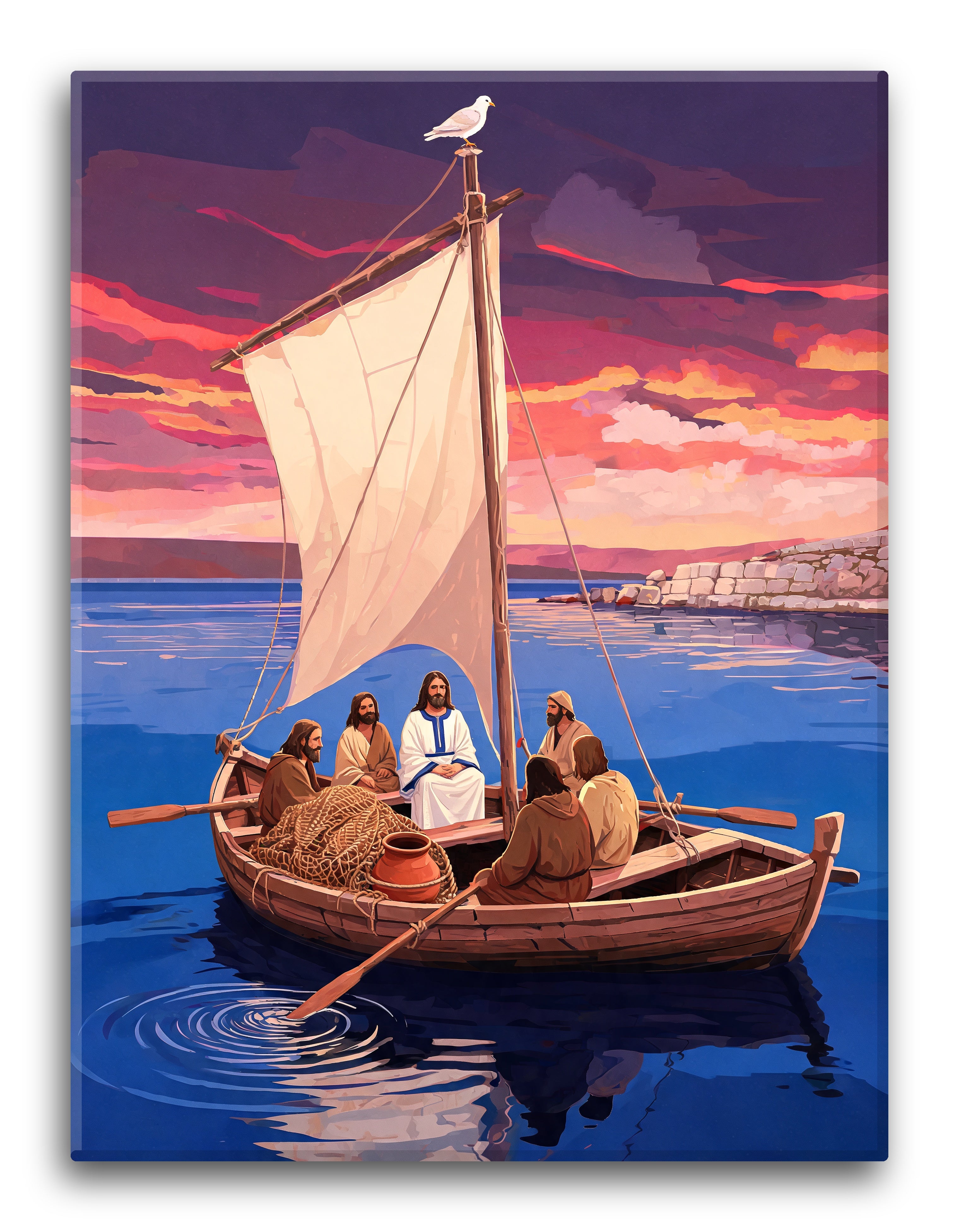 Calmed Sea Evening Boat