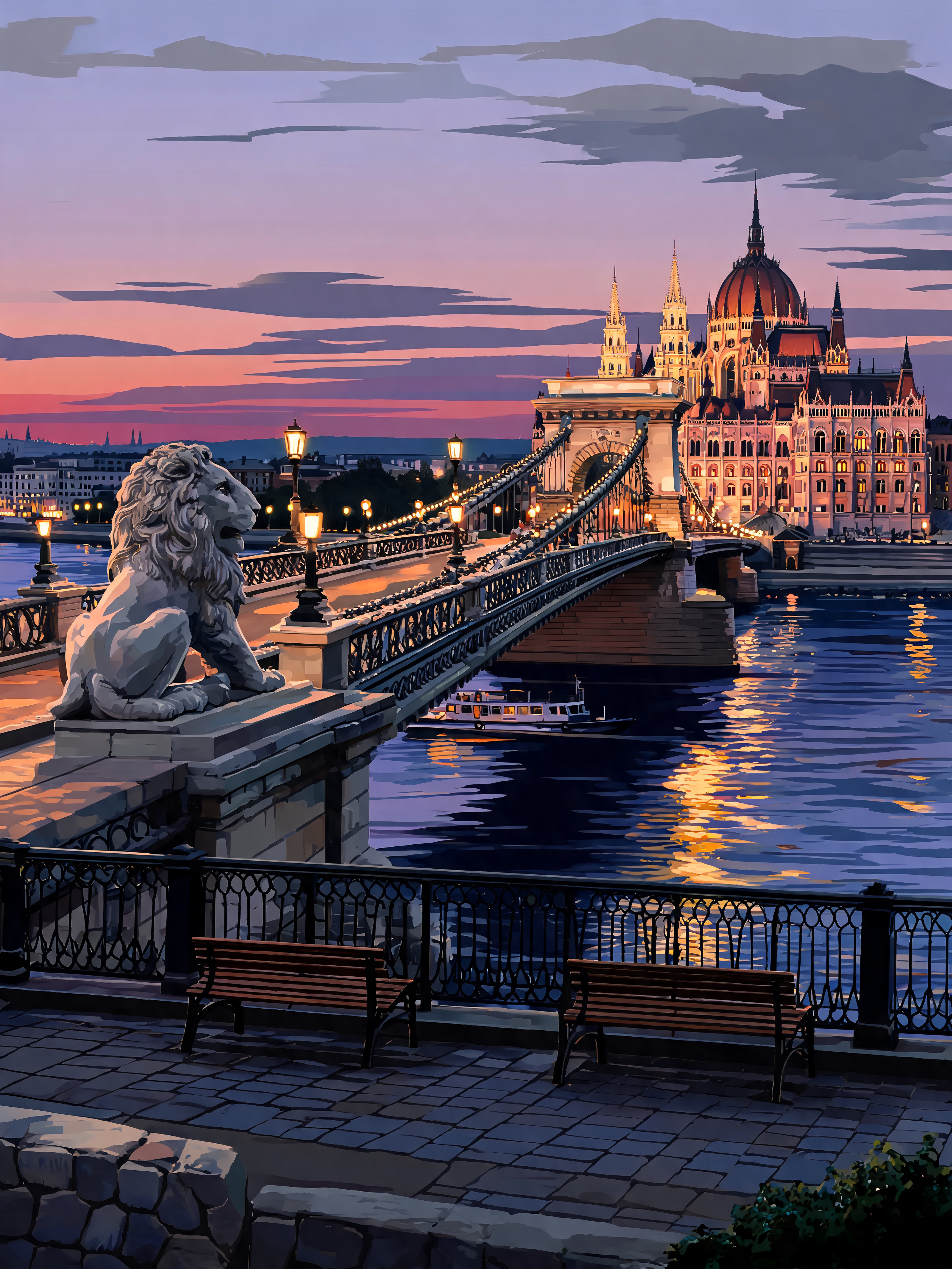 Chain Bridge Lanterns