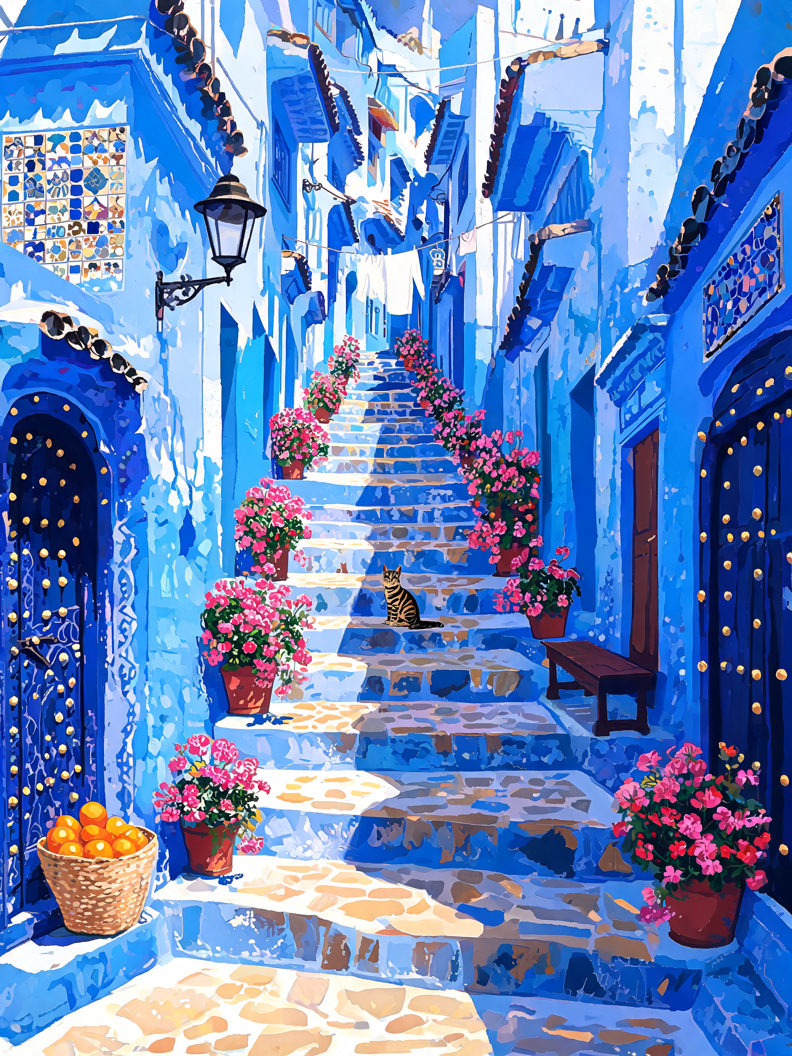 Chefchaouen Stair Blue