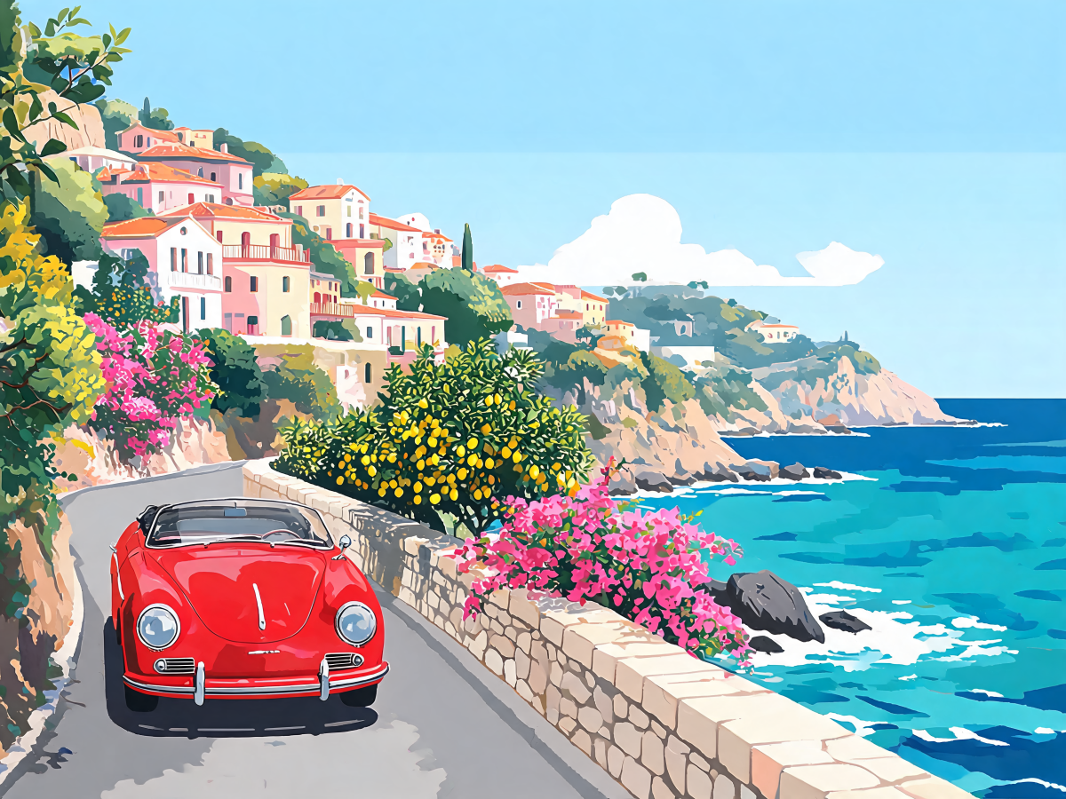 Cliffside Red Roadster - Escape by Numbers