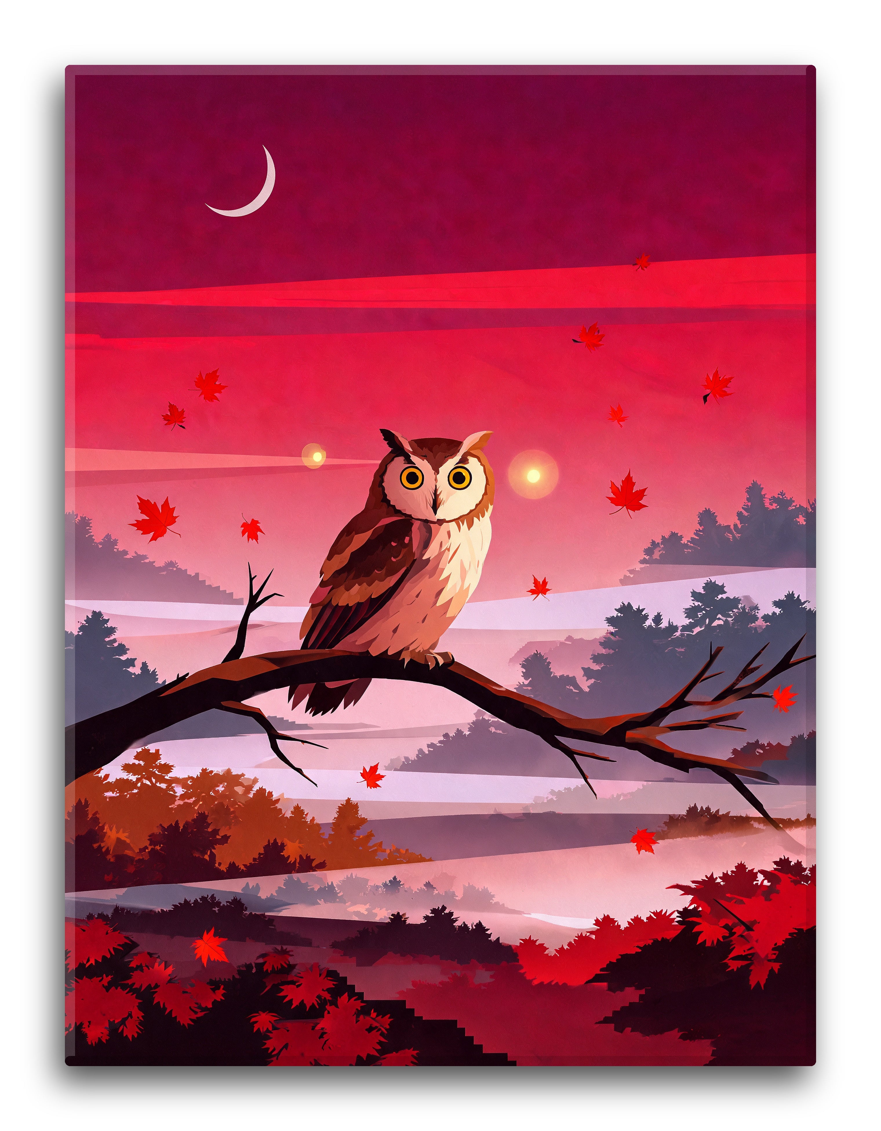 Color Block Branch Owl
