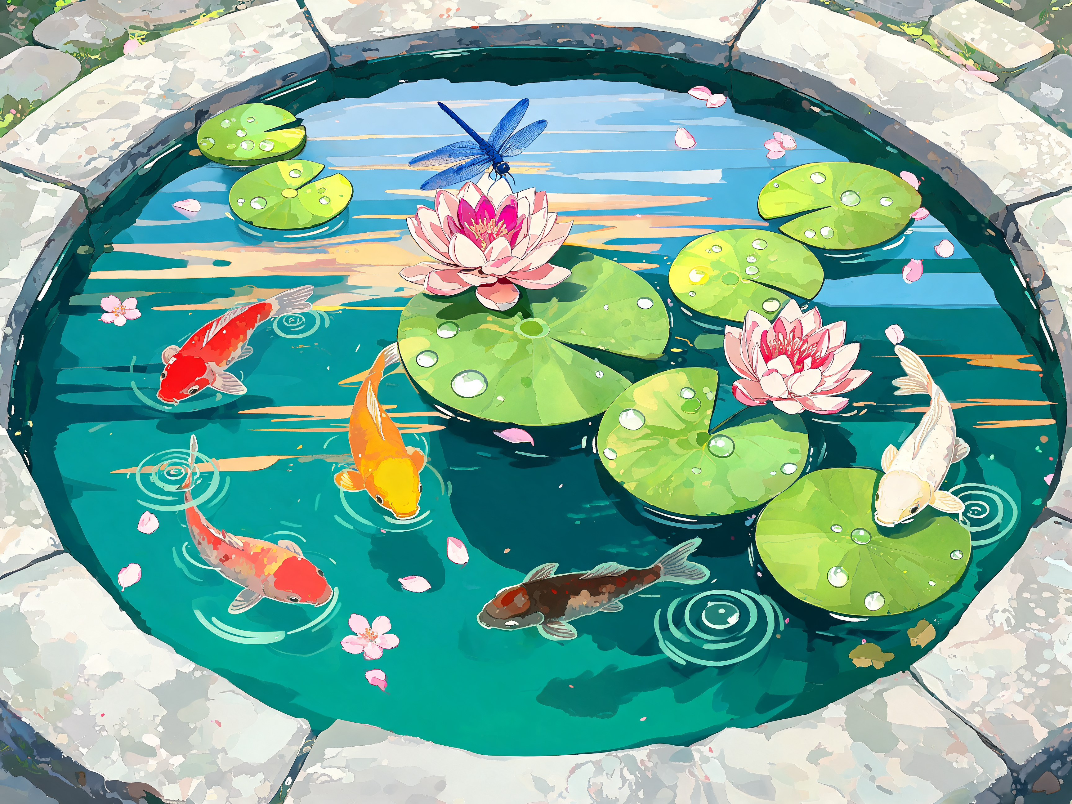 Color Block Koi Waters