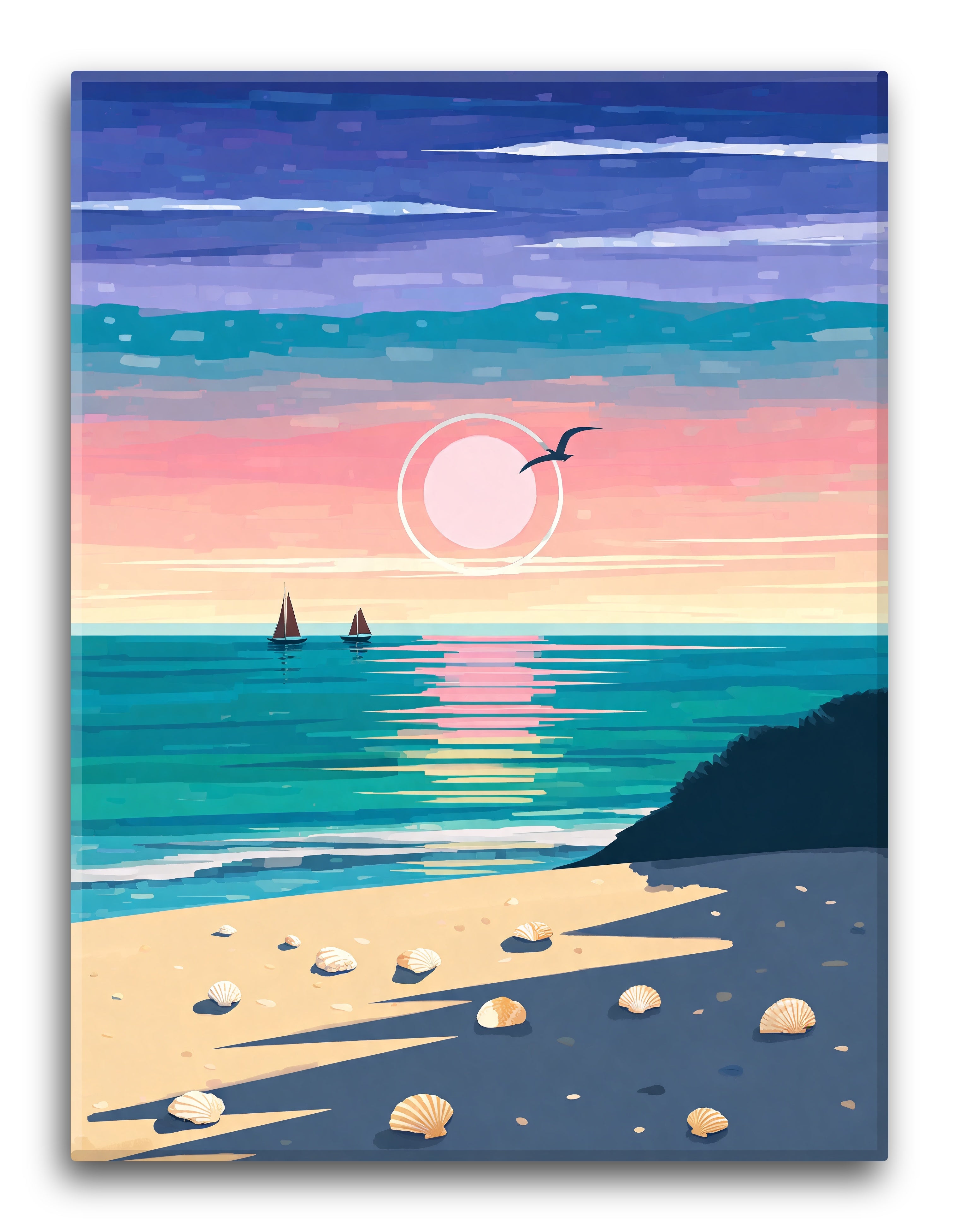 Cool Palette Geometric Sunset