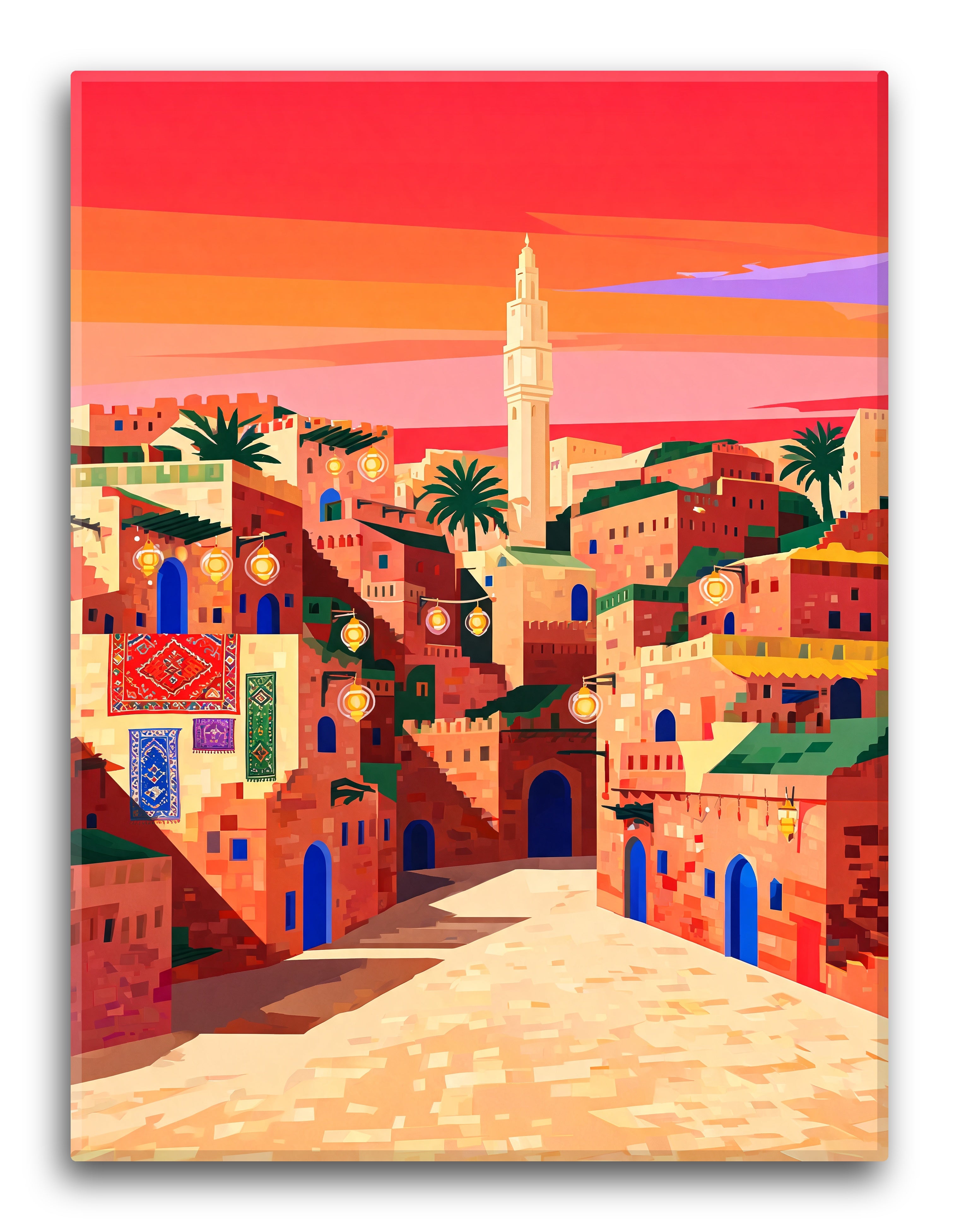 Cubist Moroccan Medina Scene