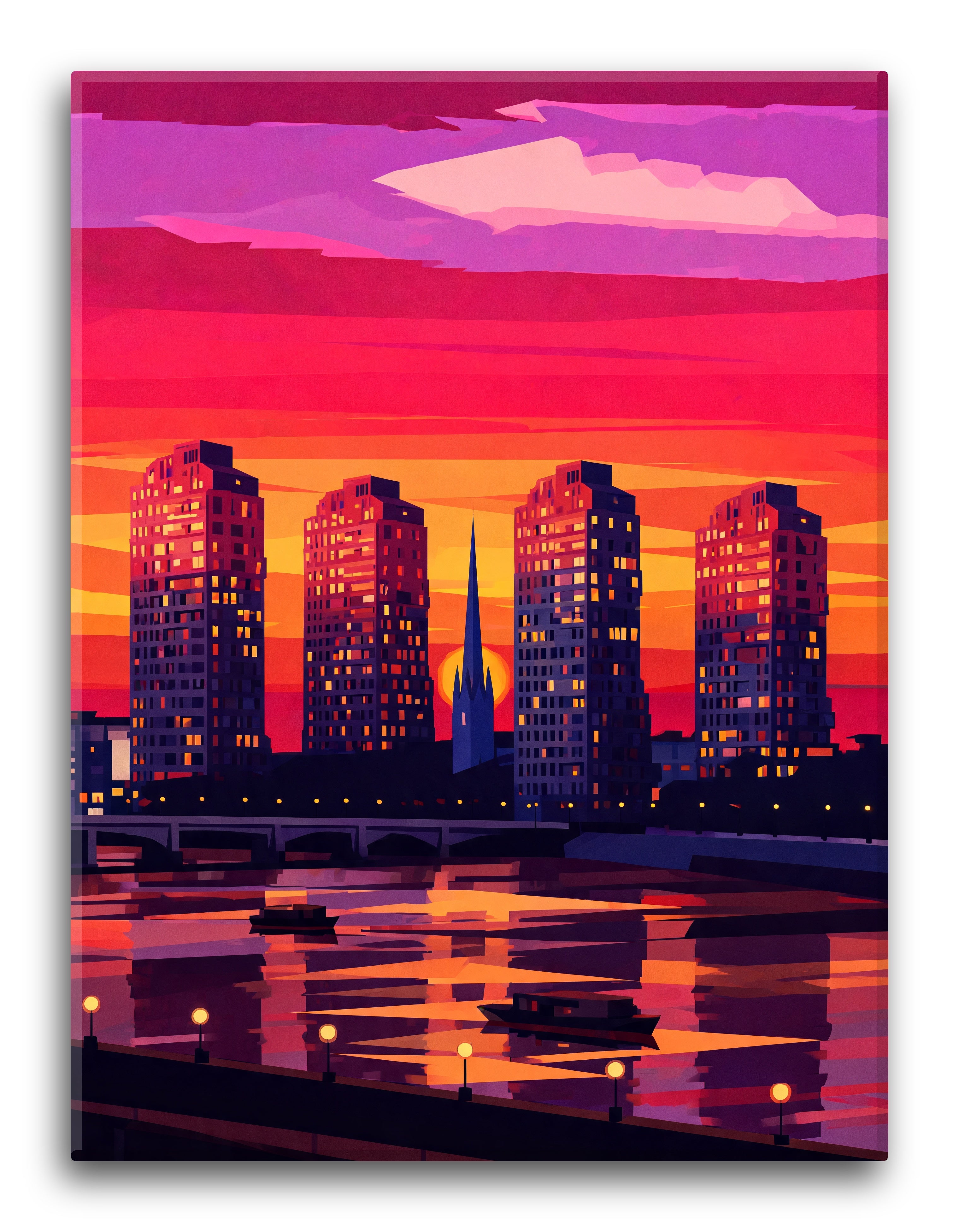 Cubist Skyline Sunset